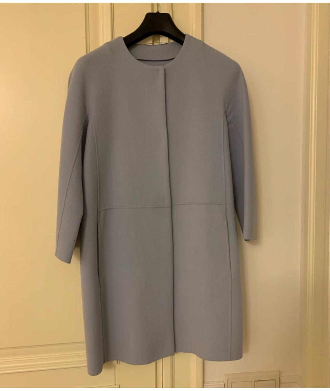 'S MAX MARA Голубое шерстяное пальто, фото 6