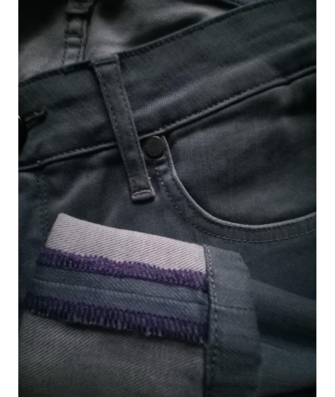VICTORIA BECKHAM Серые хлопко-эластановые прямые джинсы, фото 9