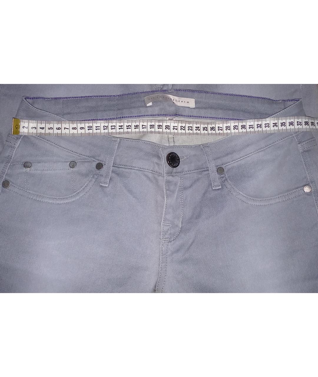 VICTORIA BECKHAM Серые хлопко-эластановые прямые джинсы, фото 6