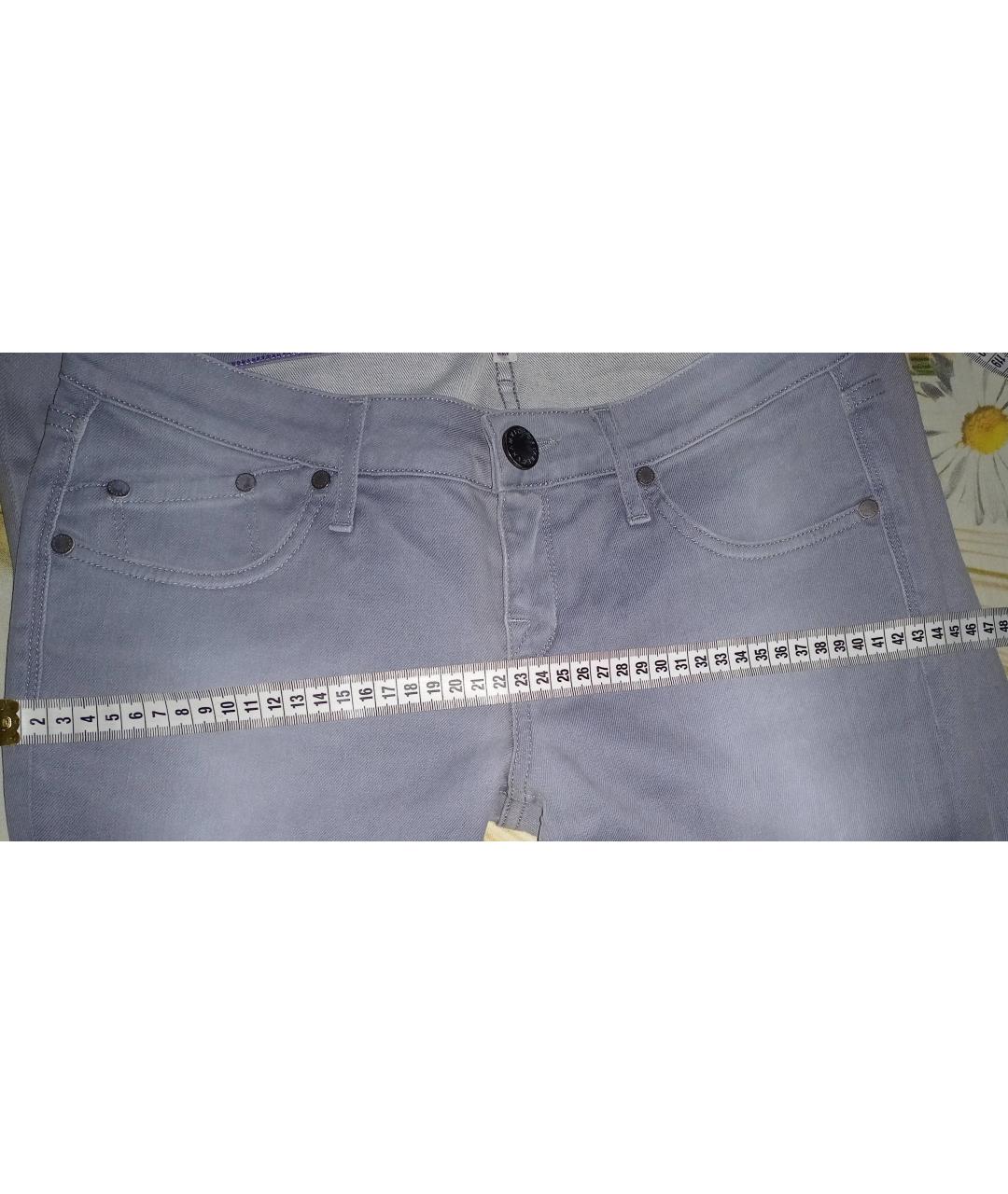 VICTORIA BECKHAM Серые хлопко-эластановые прямые джинсы, фото 7