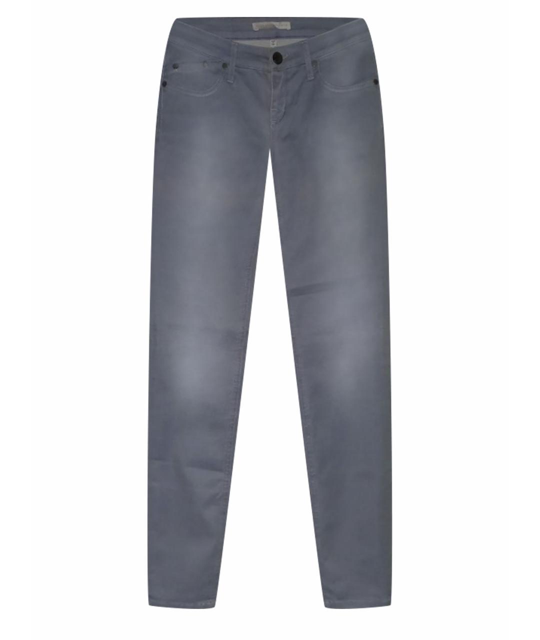 VICTORIA BECKHAM Серые хлопко-эластановые прямые джинсы, фото 1