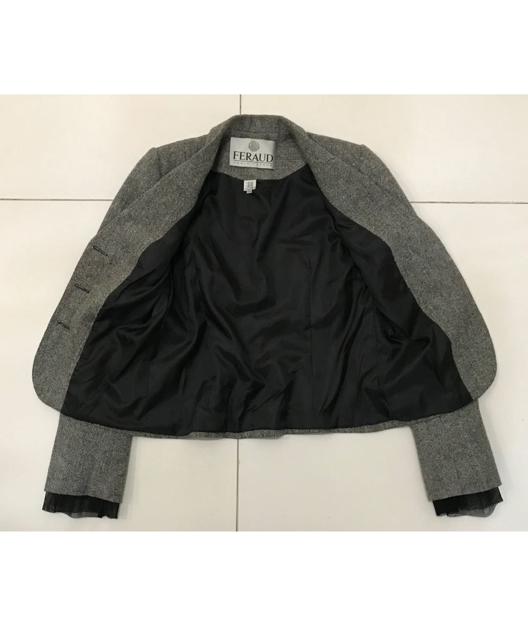 LOUIS FERAUD VINTAGE Серый шерстяной жакет/пиджак, фото 4