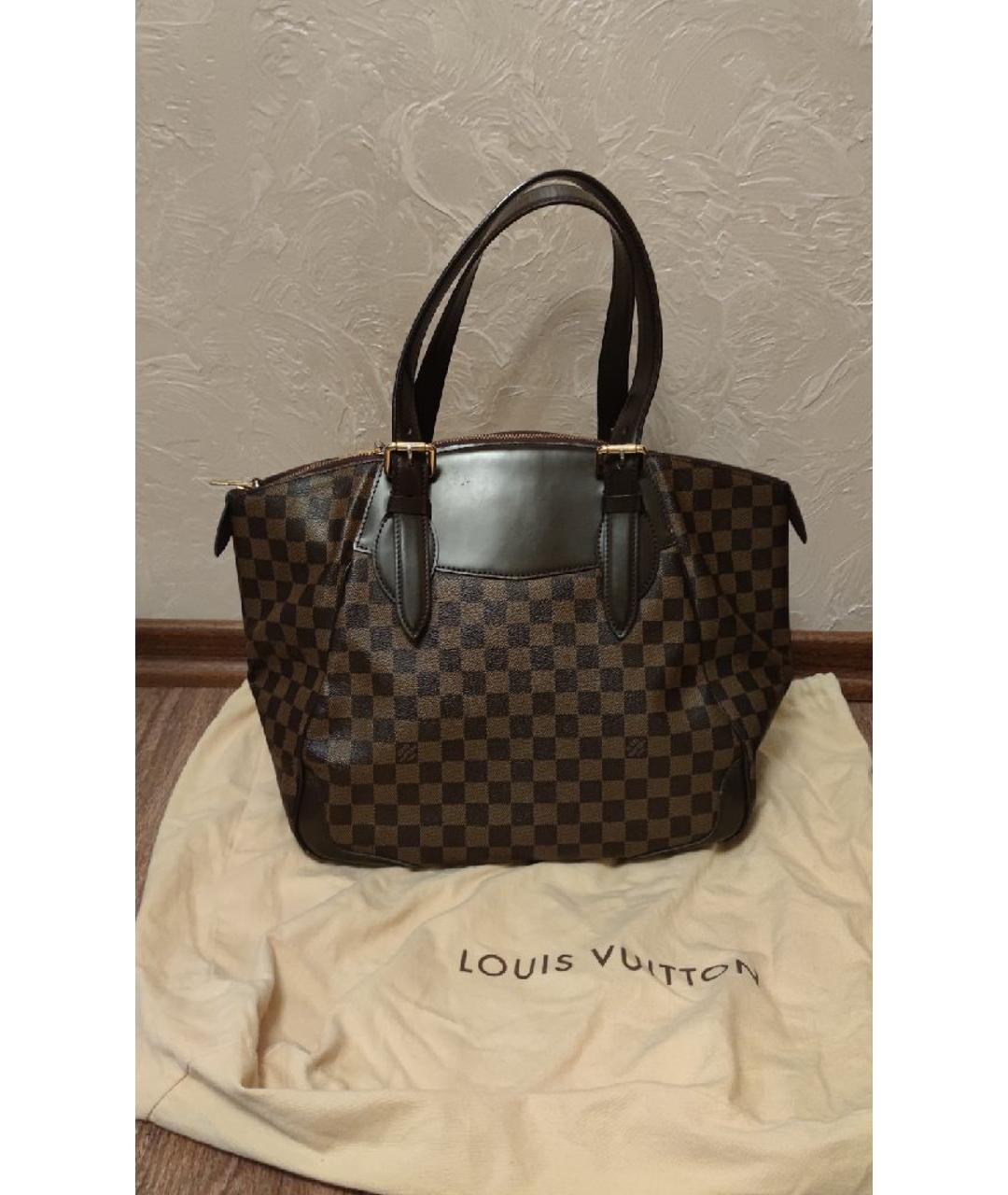 LOUIS VUITTON Коричневая сумка тоут из искусственной кожи, фото 3