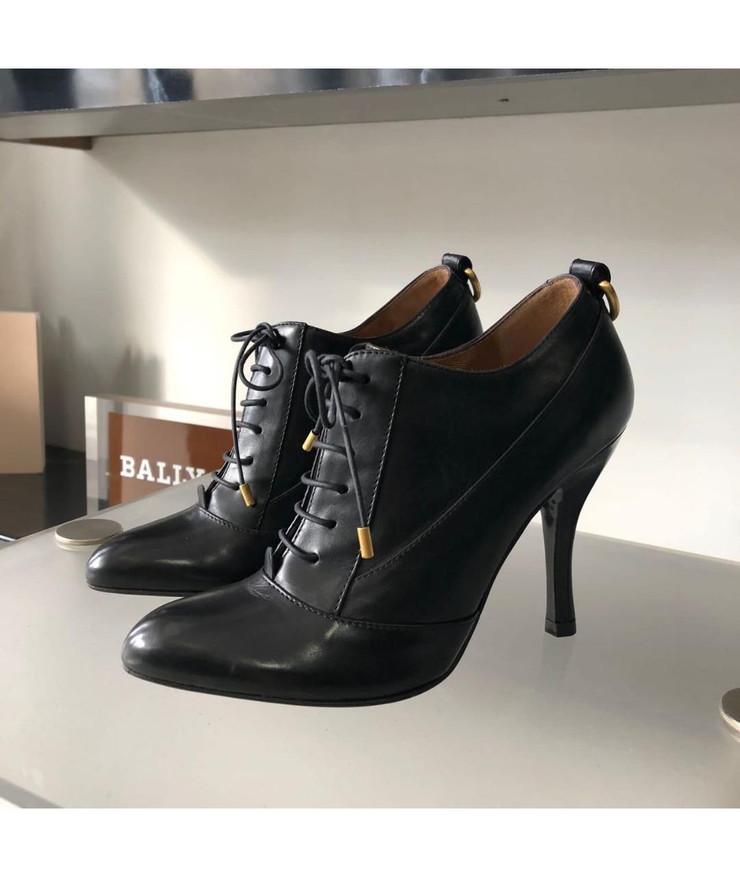 BALLY Черные кожаные ботильоны, фото 4