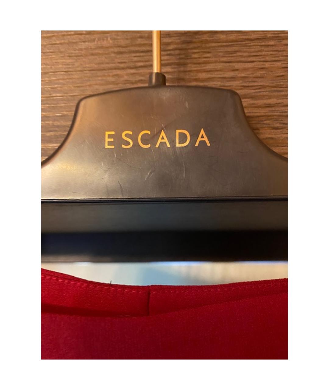 ESCADA Бордовые вискозные прямые брюки, фото 4