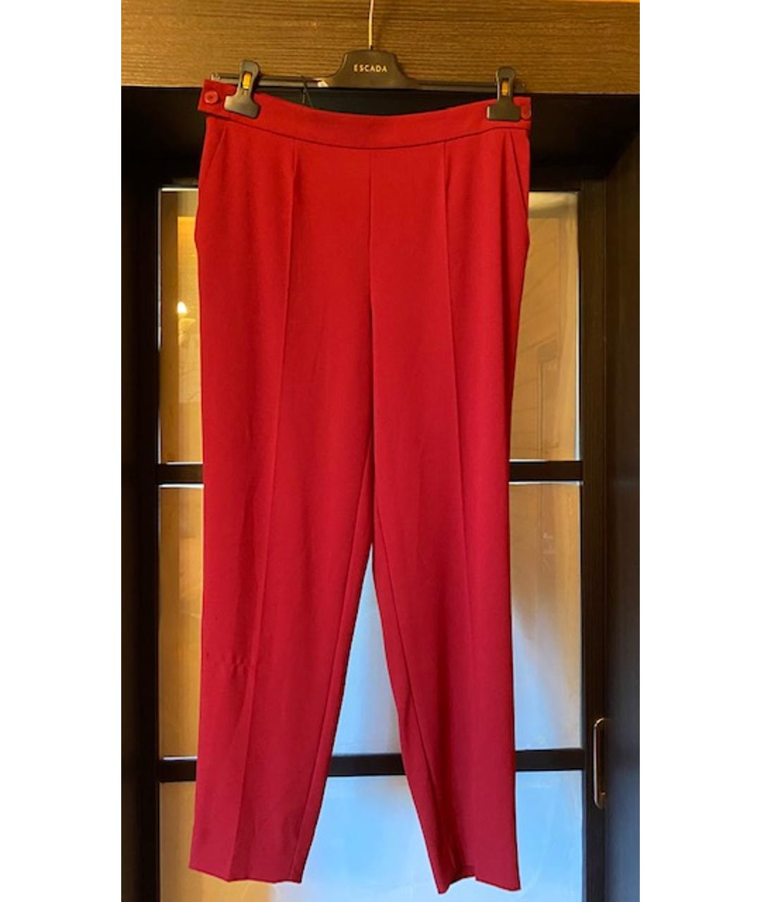 ESCADA Бордовые вискозные прямые брюки, фото 9