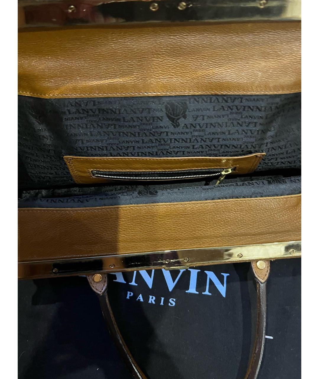 LANVIN Голубая сумка с короткими ручками из экзотической кожи, фото 4
