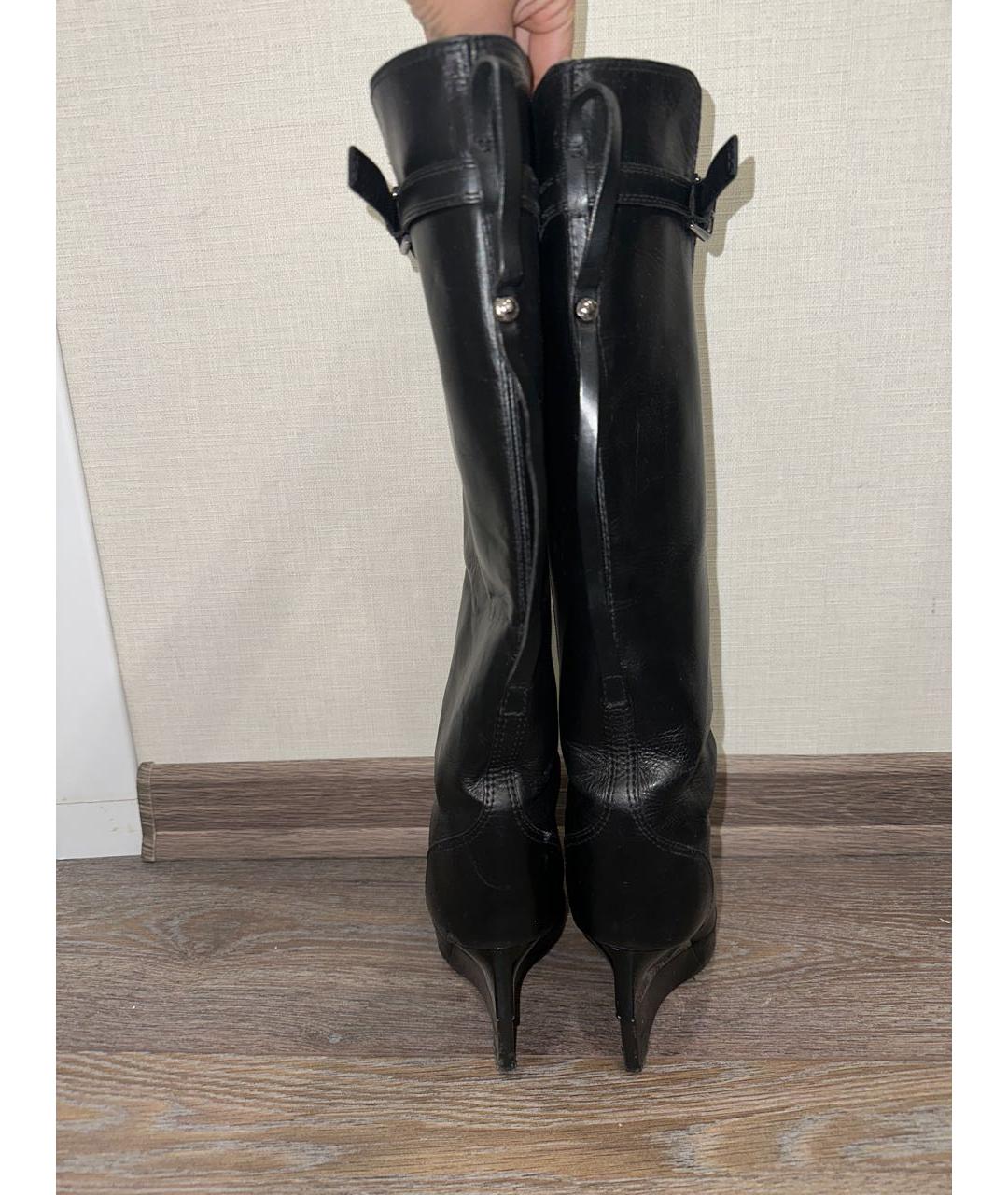 JIMMY CHOO Черные кожаные сапоги, фото 4