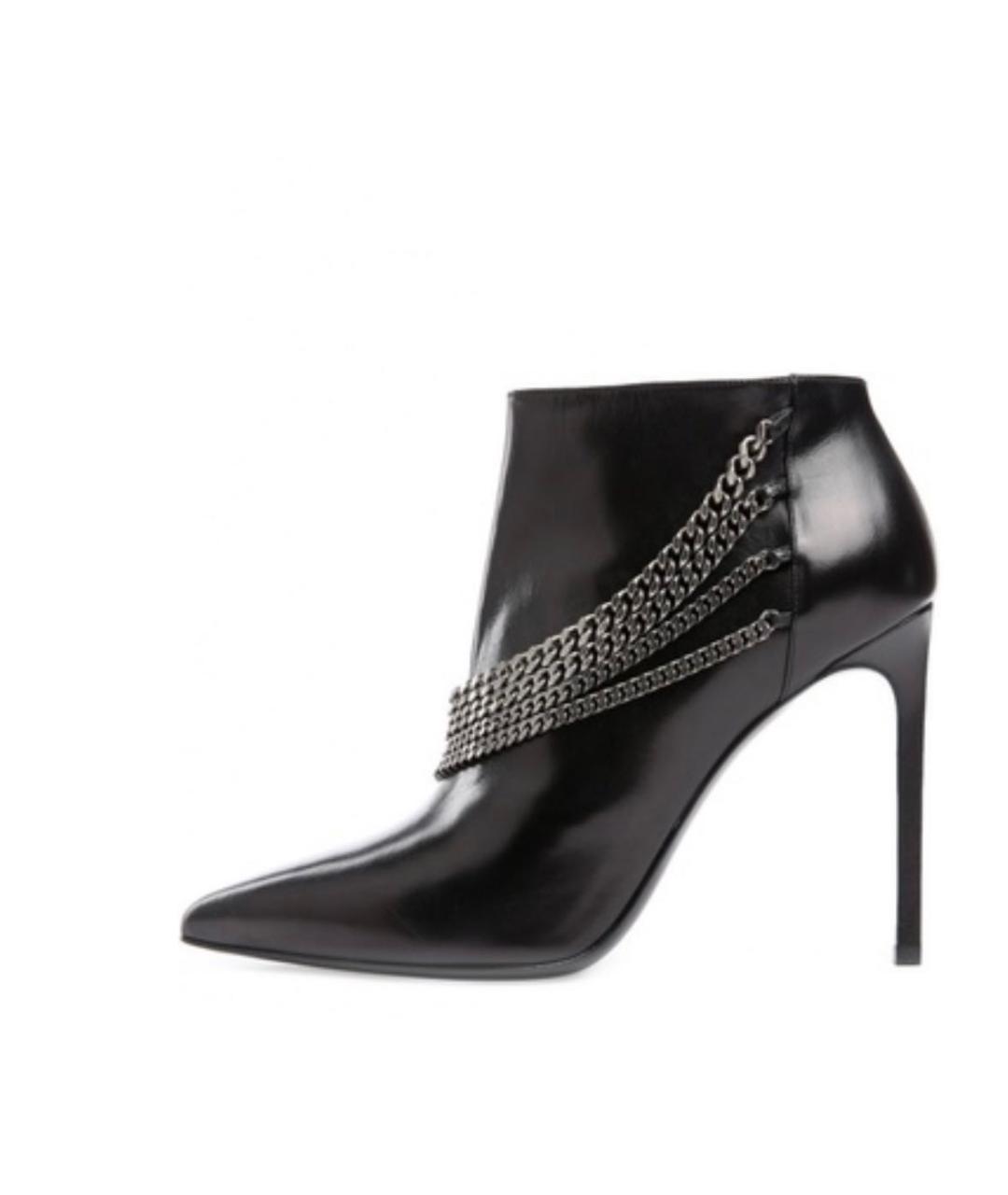 SAINT LAURENT Черные кожаные ботильоны, фото 5