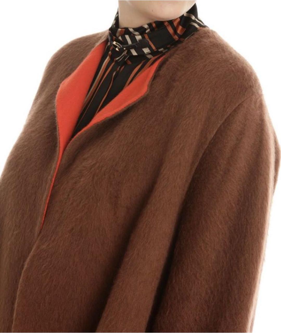 MARINA RINALDI Коричневое шерстяное пальто, фото 5