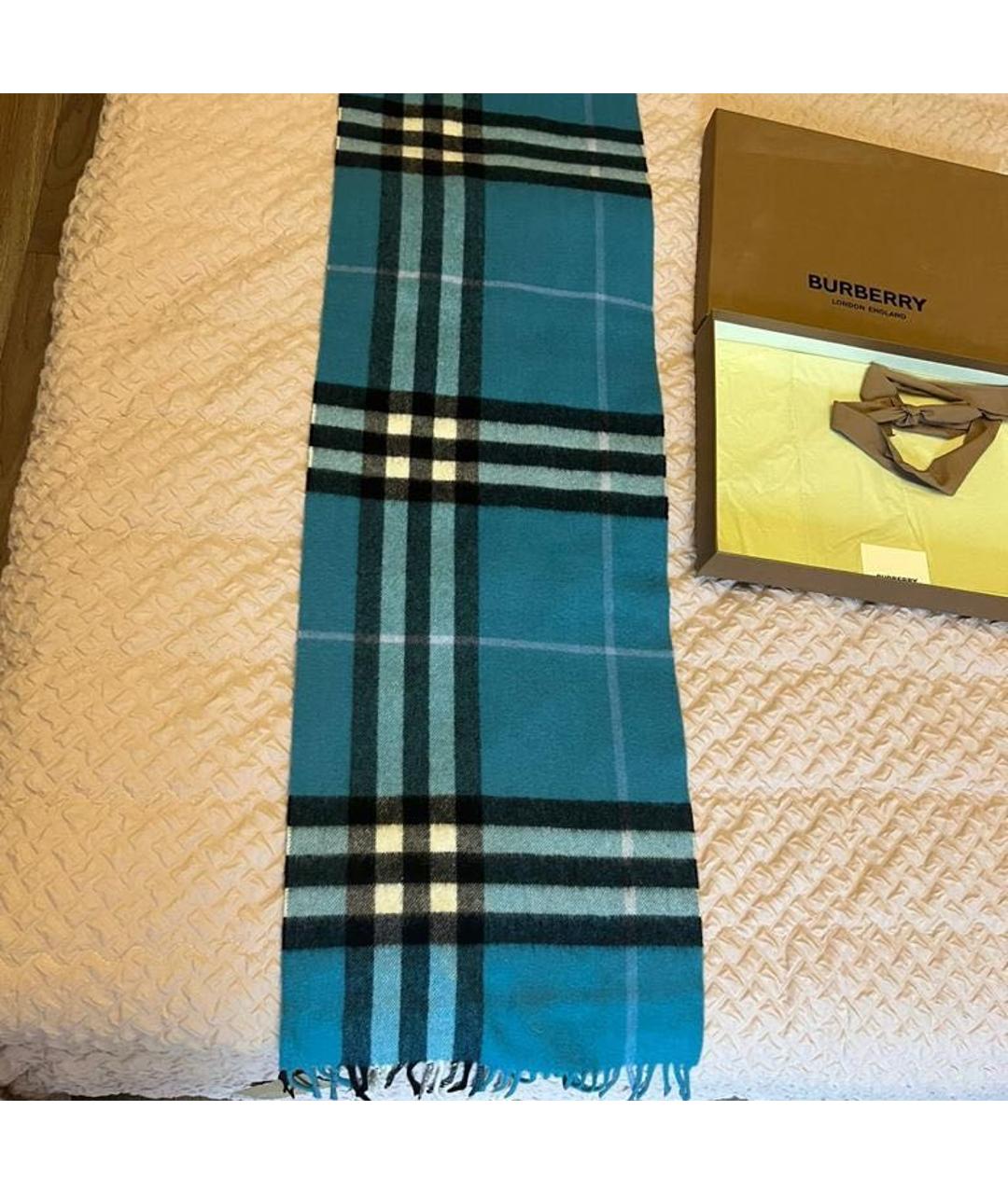 Burberry turquoise scarf on sale