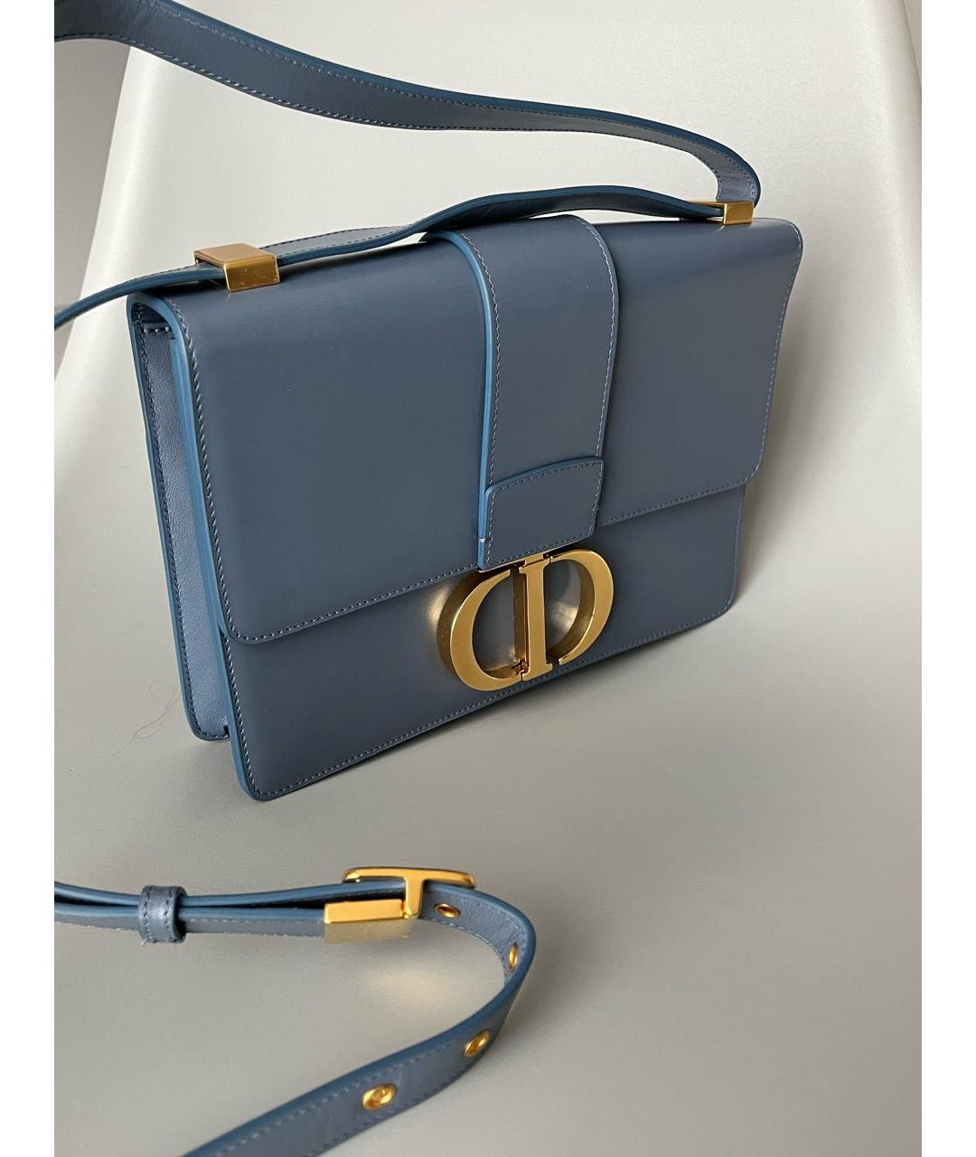 CHRISTIAN DIOR Голубая кожаная сумка через плечо, фото 2