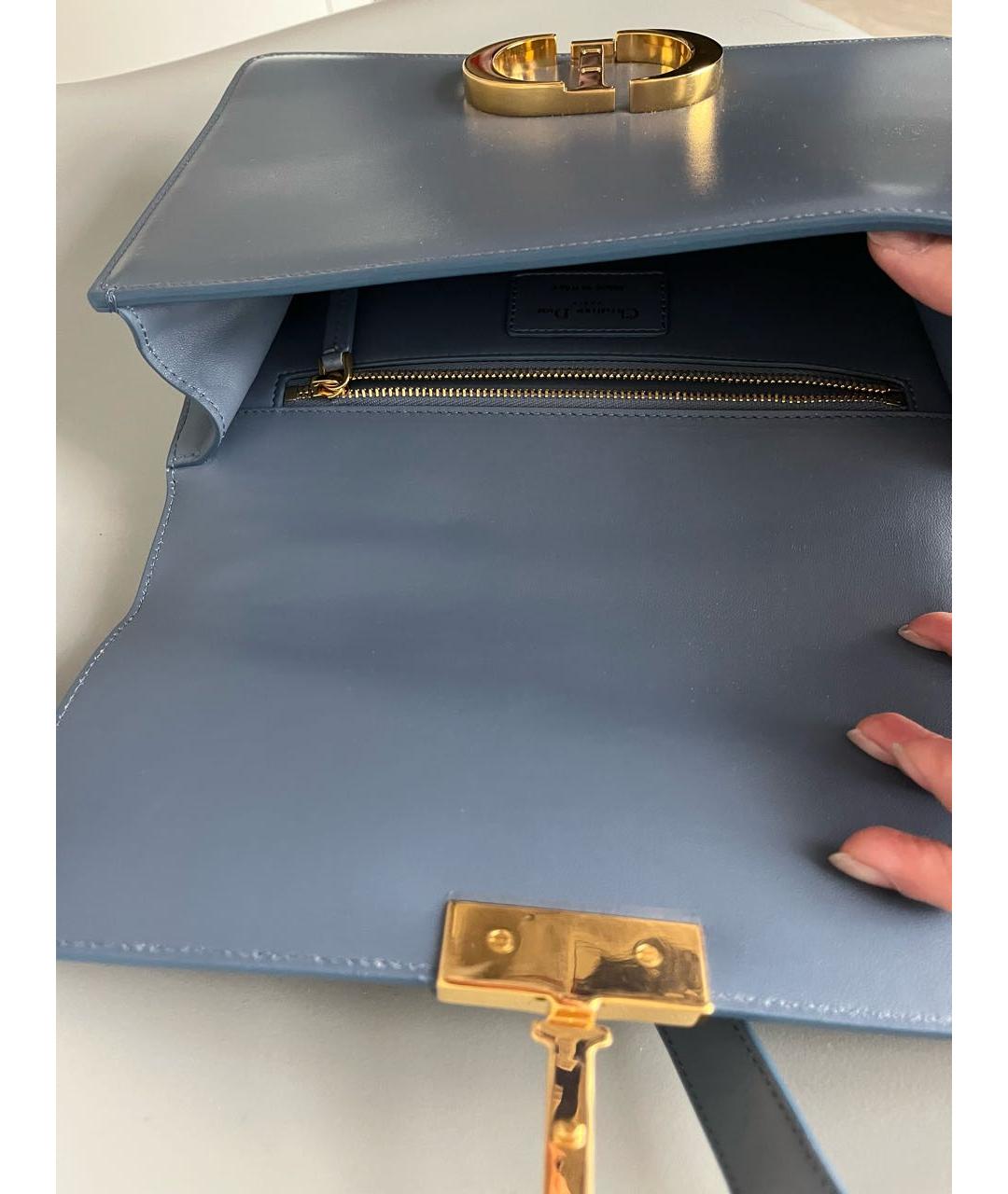 CHRISTIAN DIOR Голубая кожаная сумка через плечо, фото 3