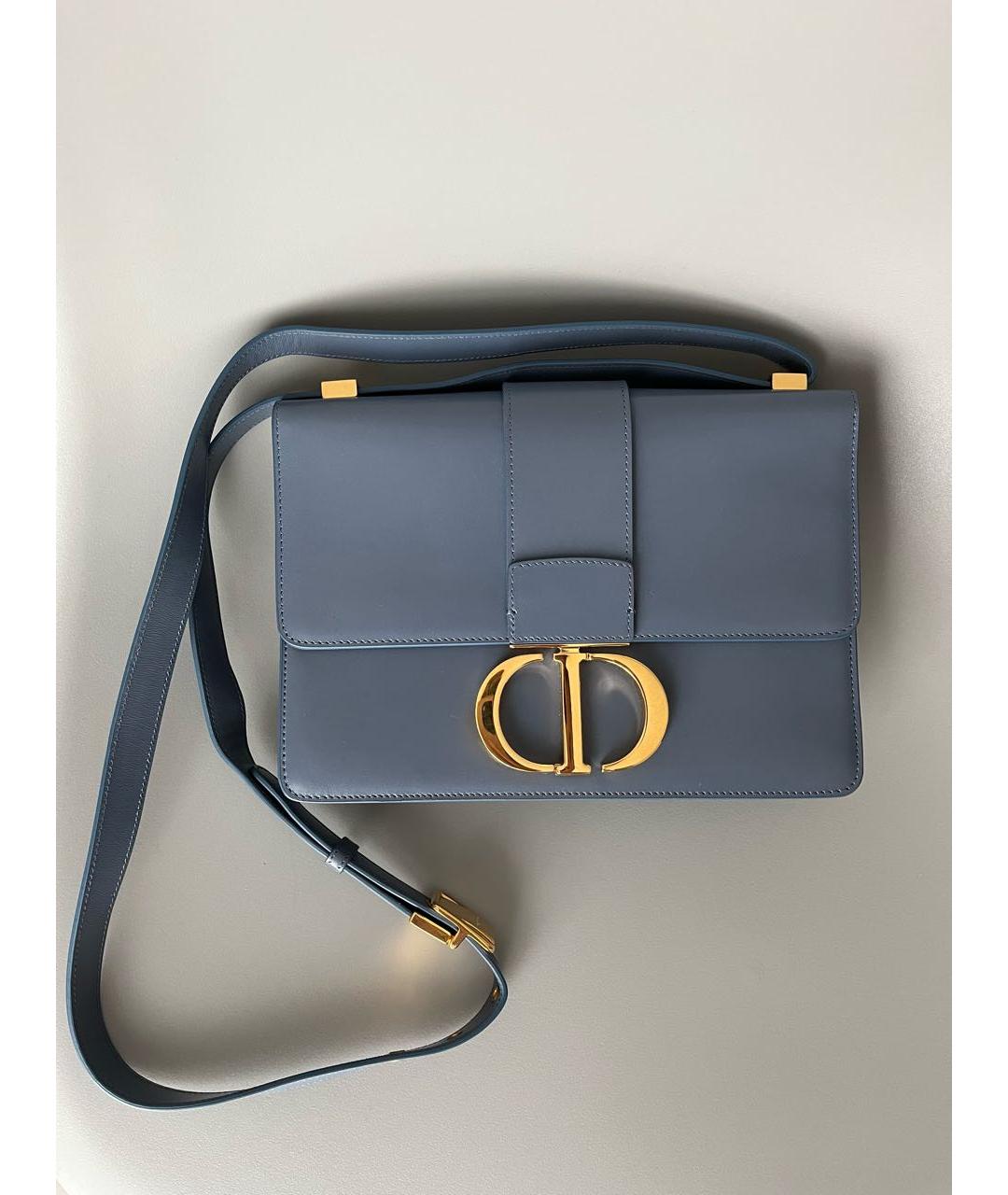 CHRISTIAN DIOR Голубая кожаная сумка через плечо, фото 4