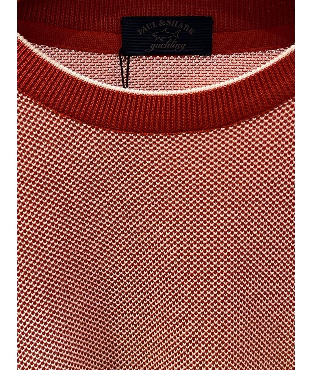 PAUL & SHARK Оранжевый хлопковый джемпер / свитер, фото 4