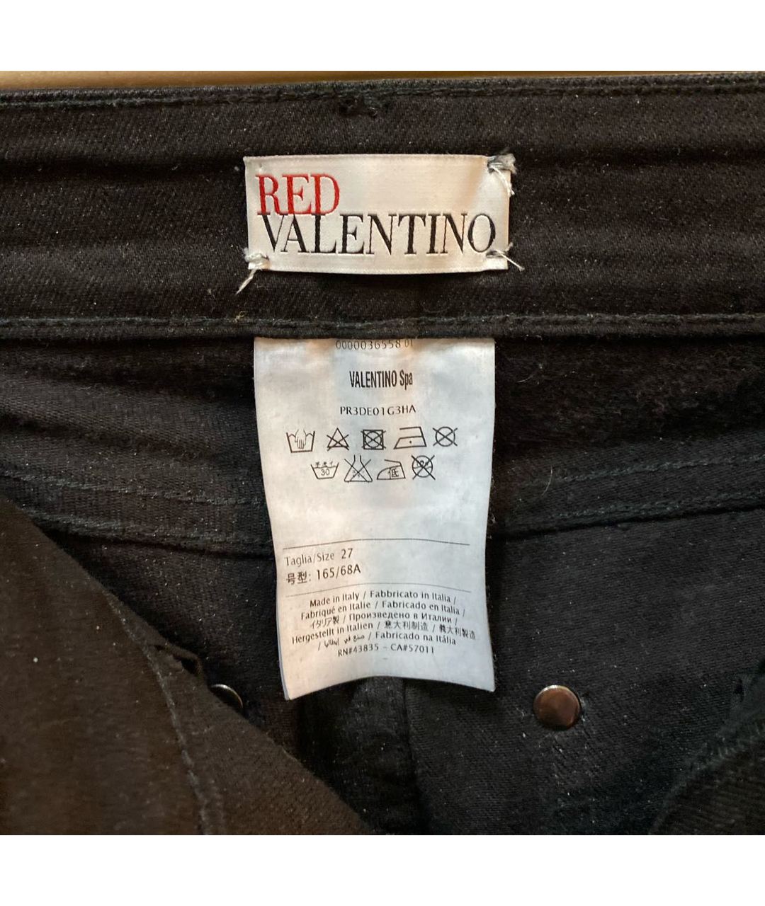 RED VALENTINO Черные хлопко-эластановые джинсы слим, фото 3