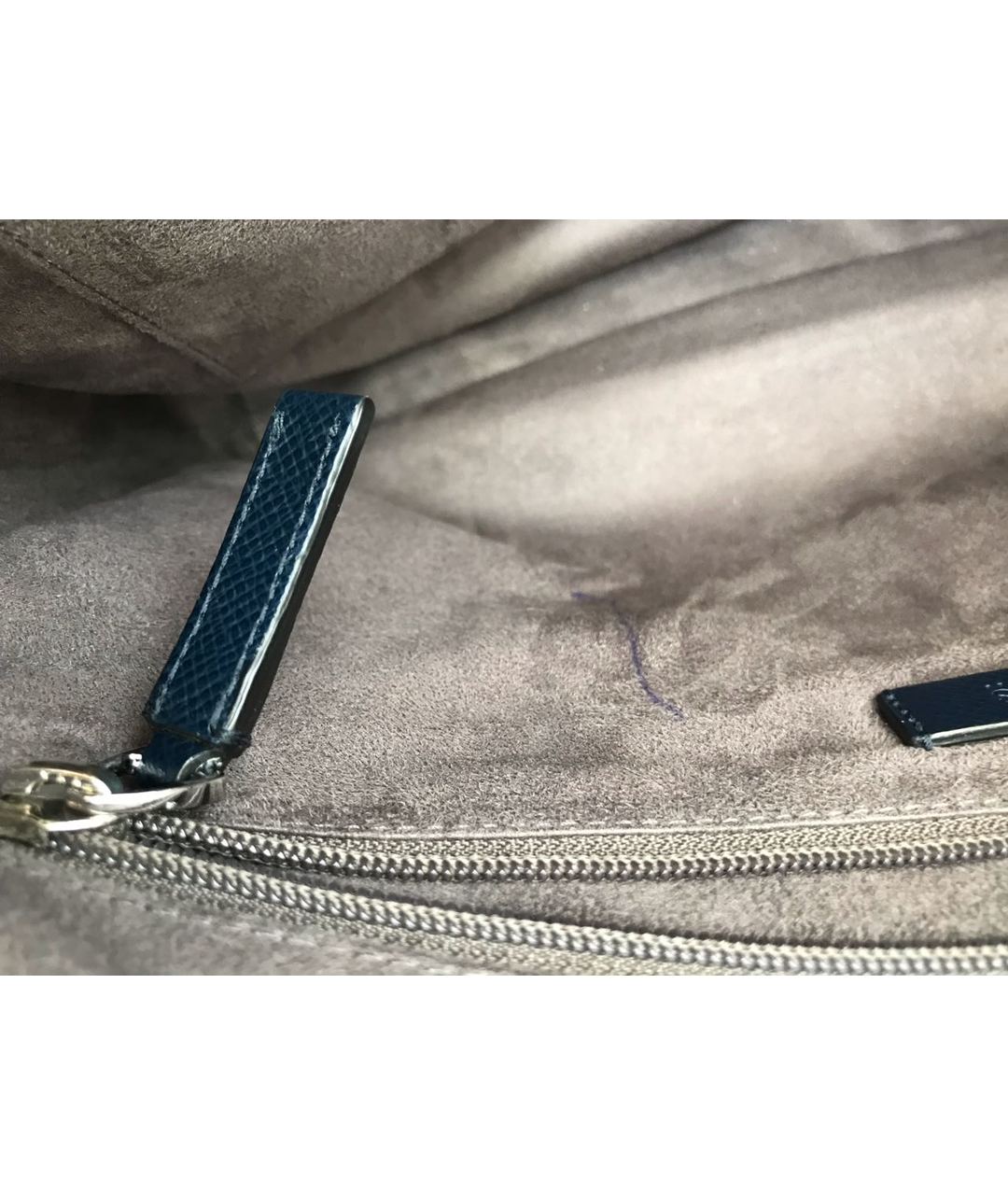 HUGO BOSS Темно-синий кожаный портфель, фото 4