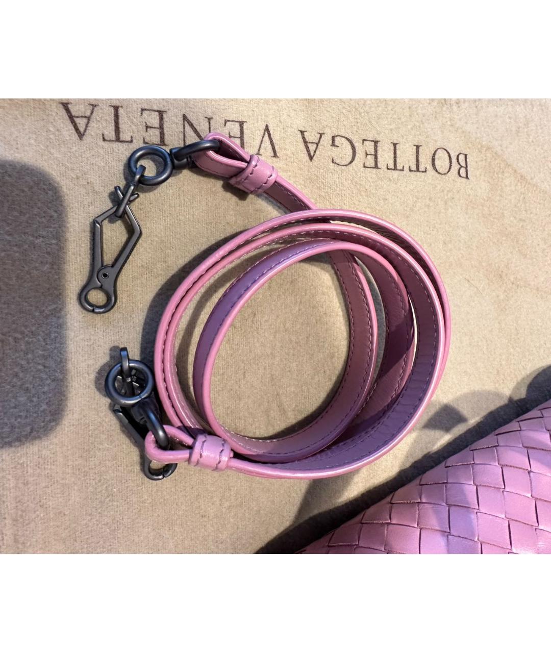 BOTTEGA VENETA Розовая кожаная сумка с короткими ручками, фото 8