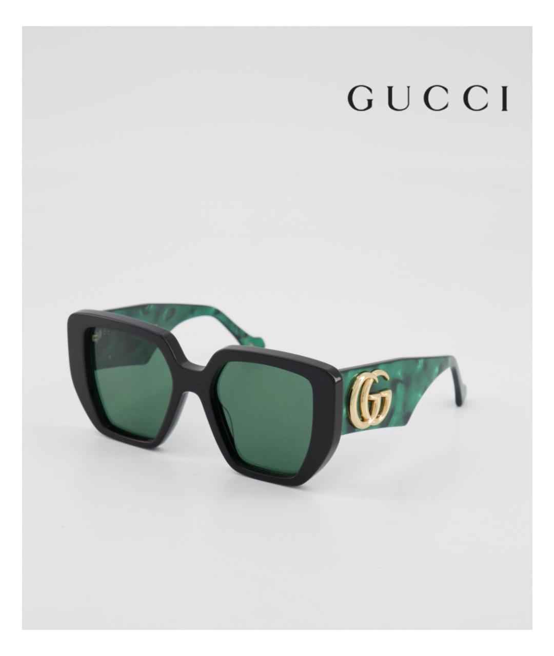 GUCCI Зеленые пластиковые солнцезащитные очки, фото 9