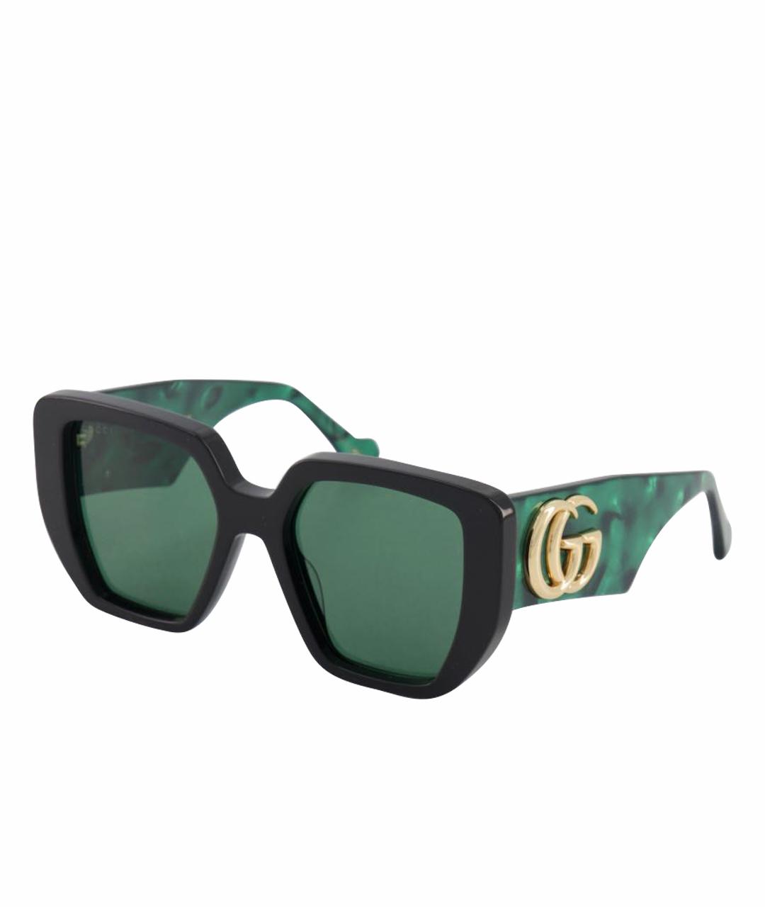 GUCCI Зеленые пластиковые солнцезащитные очки, фото 1
