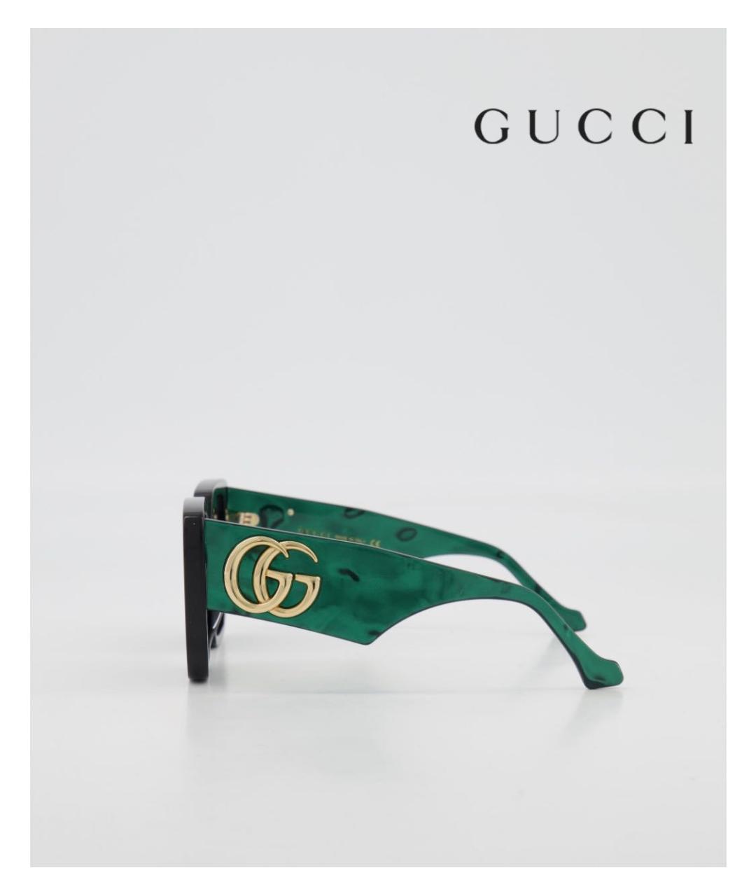 GUCCI Зеленые пластиковые солнцезащитные очки, фото 2