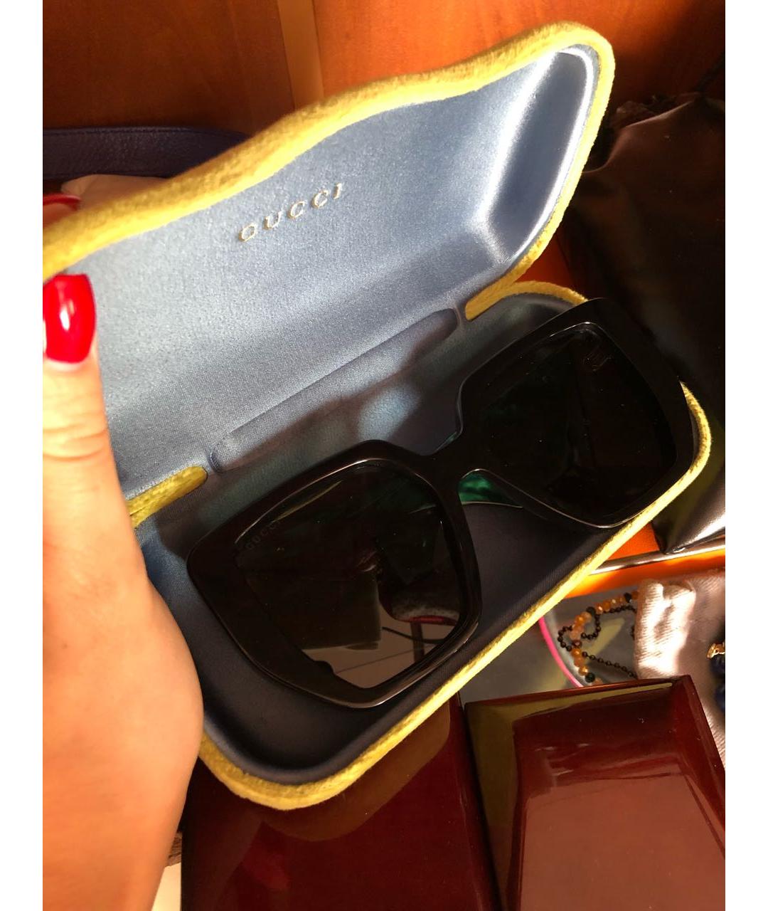 GUCCI Зеленые пластиковые солнцезащитные очки, фото 4