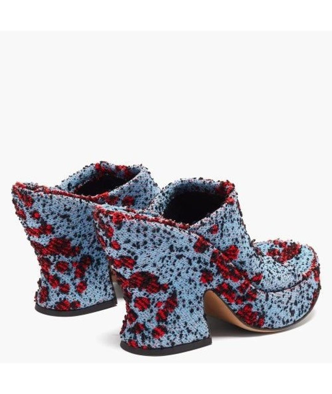 BOTTEGA VENETA Голубые текстильные мюли, фото 4