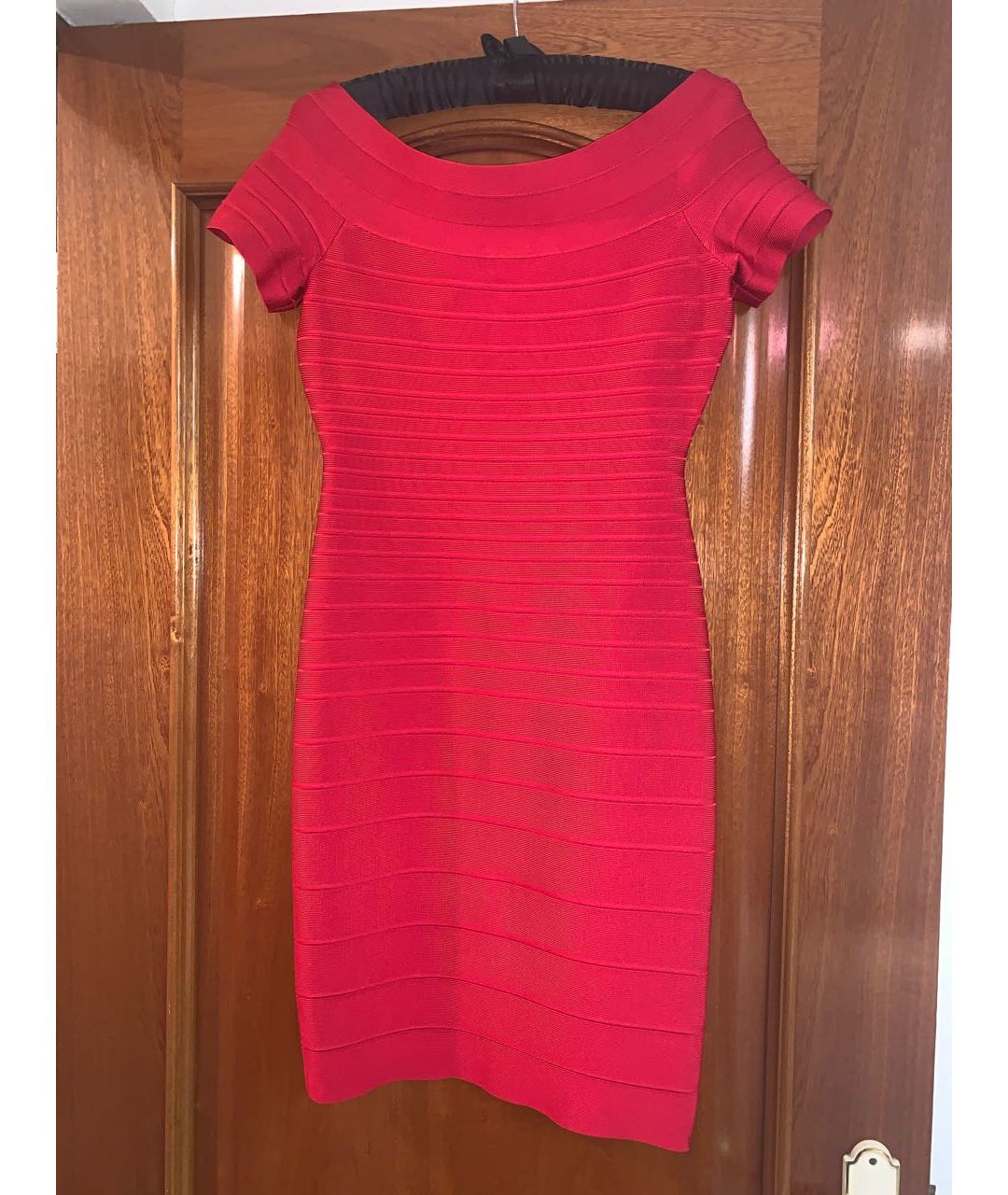 HERVE LEGER Красное вискозное коктейльное платье, фото 8