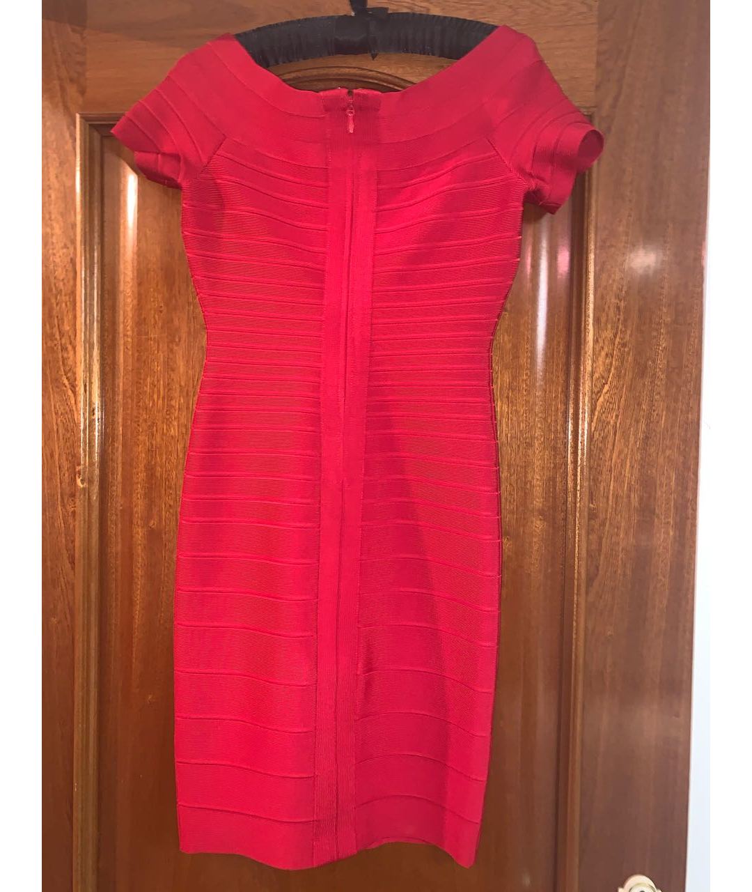 HERVE LEGER Красное вискозное коктейльное платье, фото 2