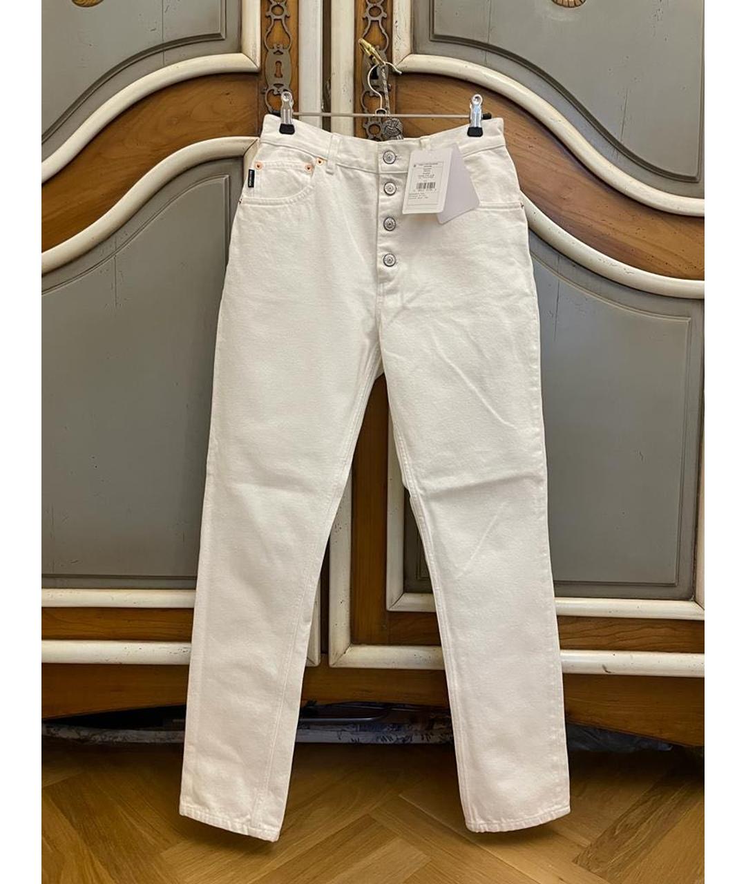 BALENCIAGA Белые хлопковые прямые джинсы, фото 7