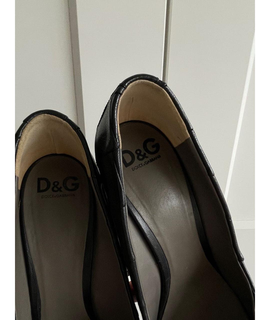 DOLCE&GABBANA Черные кожаные туфли, фото 5
