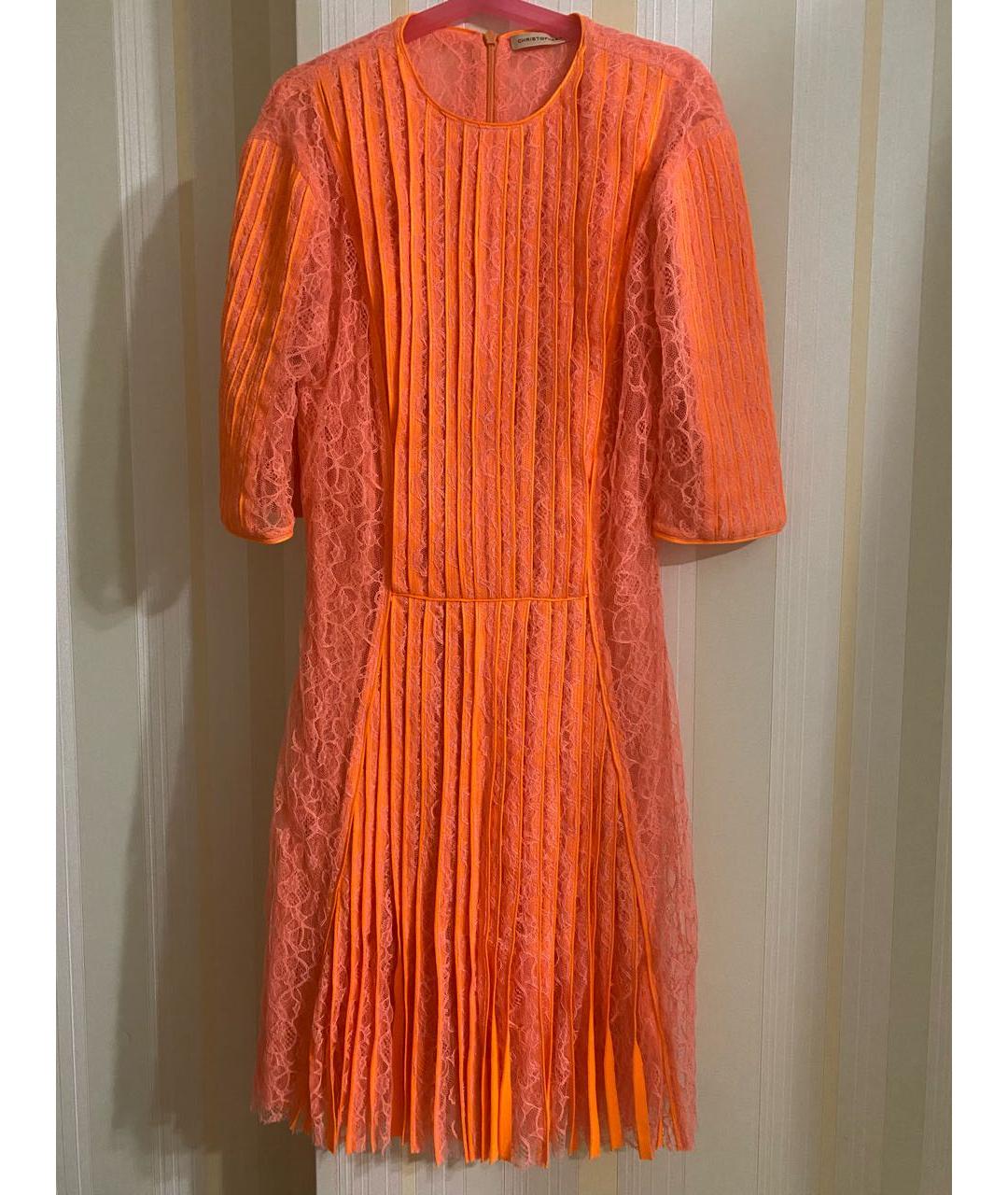 CHRISTOPHER KANE Оранжевое полиамидовое коктейльное платье, фото 9