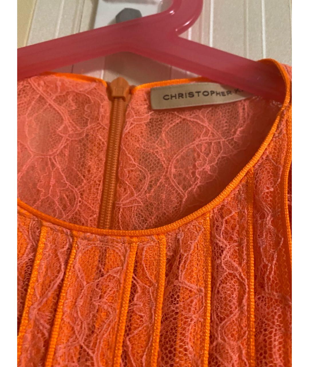 CHRISTOPHER KANE Оранжевое полиамидовое коктейльное платье, фото 3