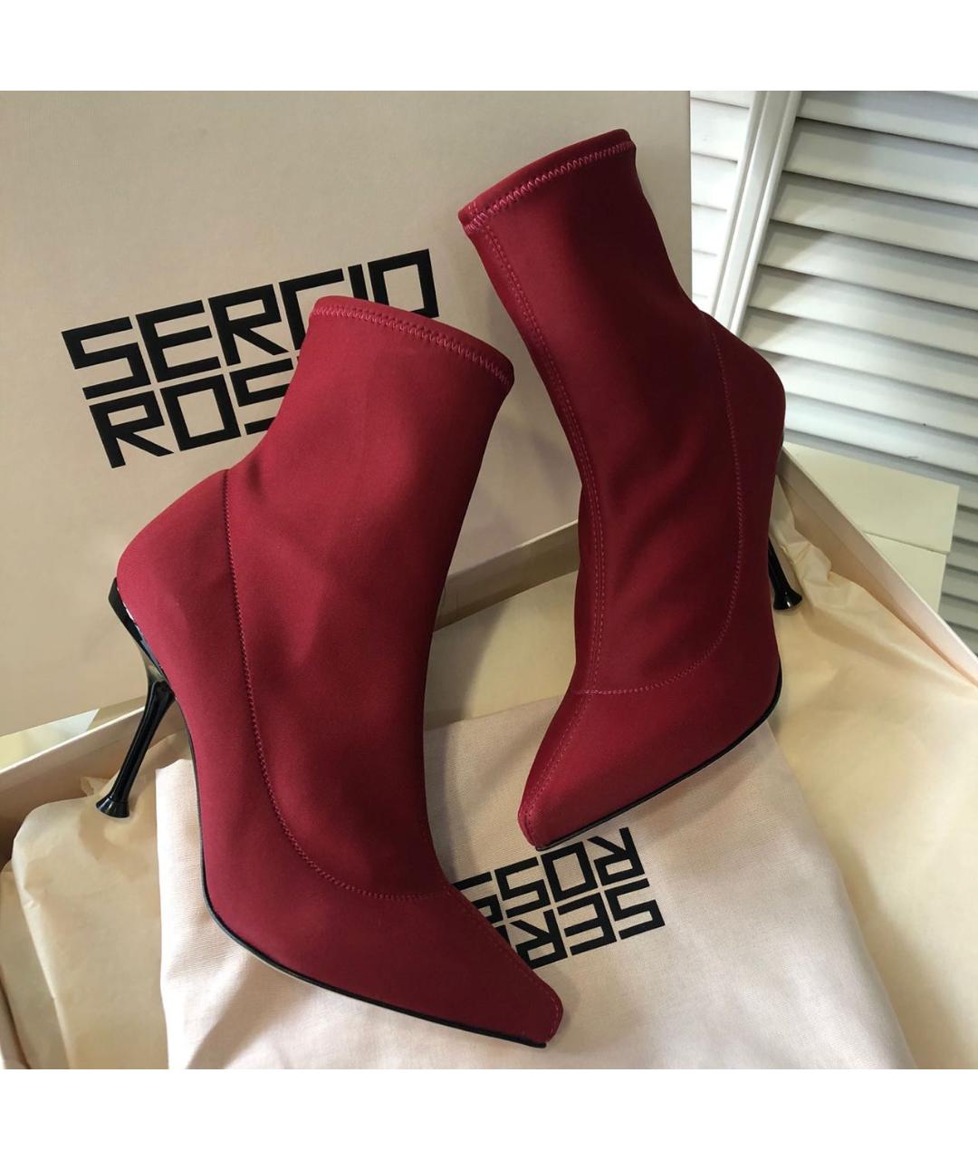 SERGIO ROSSI Красные ботильоны, фото 7