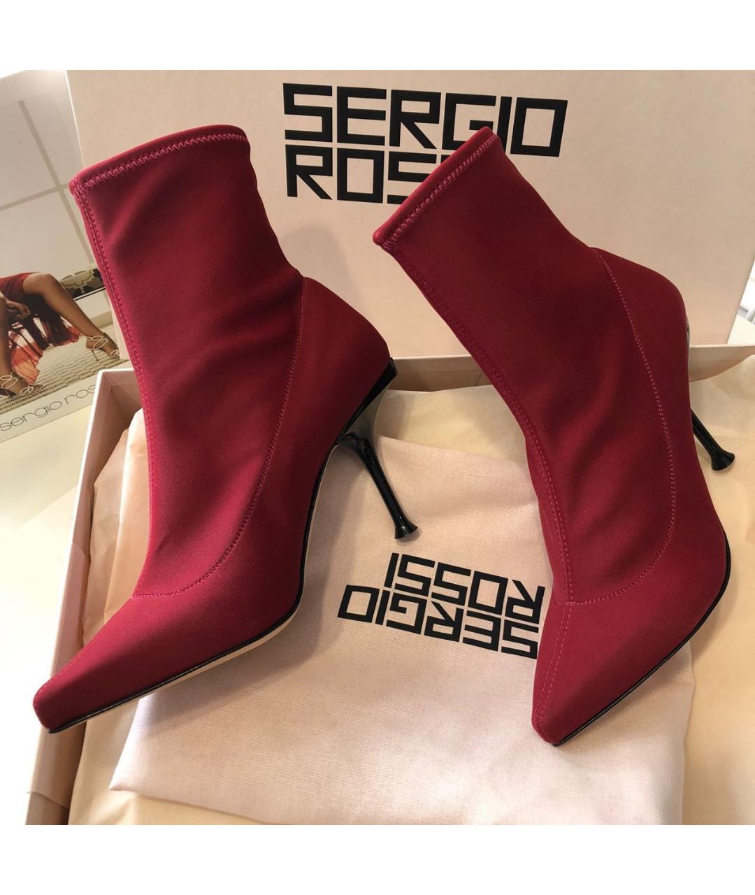 SERGIO ROSSI Красные ботильоны, фото 3