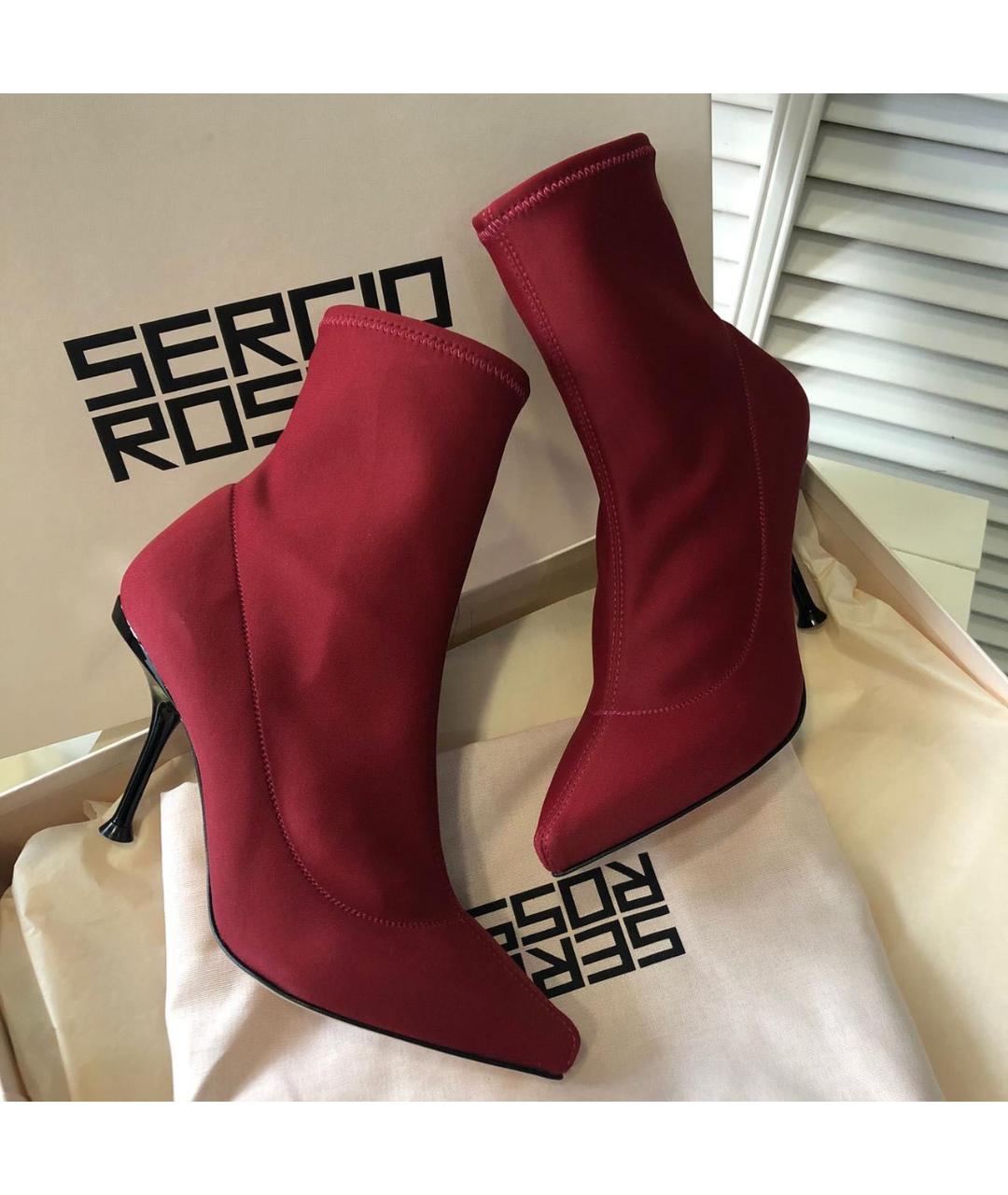 SERGIO ROSSI Красные ботильоны, фото 4