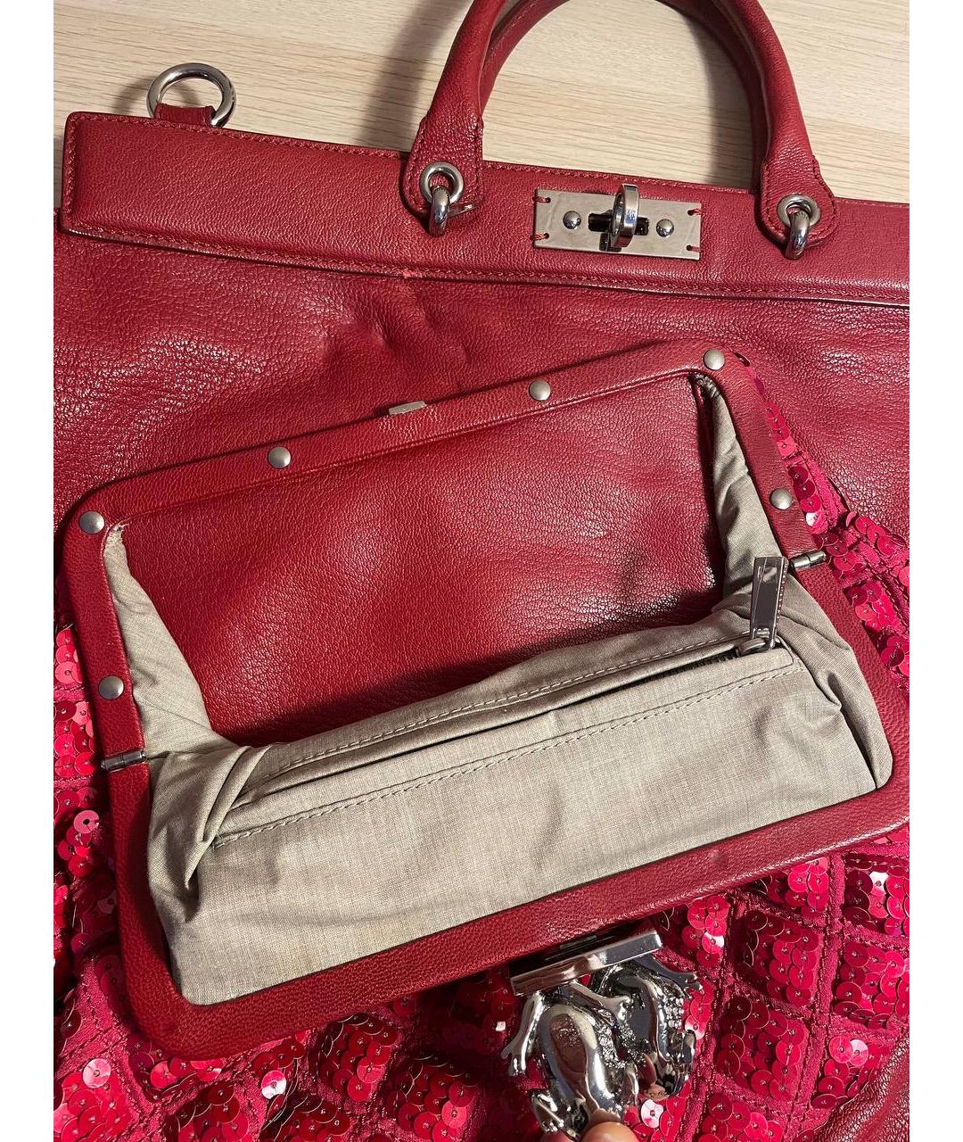 MARC JACOBS Бордовая кожаная сумка с короткими ручками, фото 4