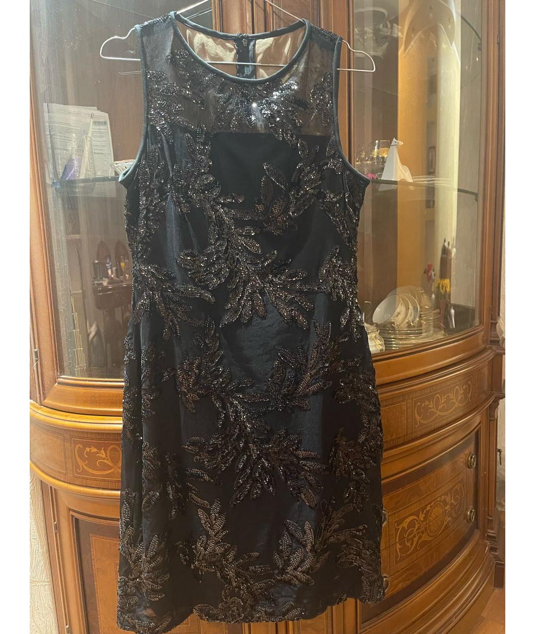 RALPH LAUREN Черное сетчатое вечернее платье, фото 8