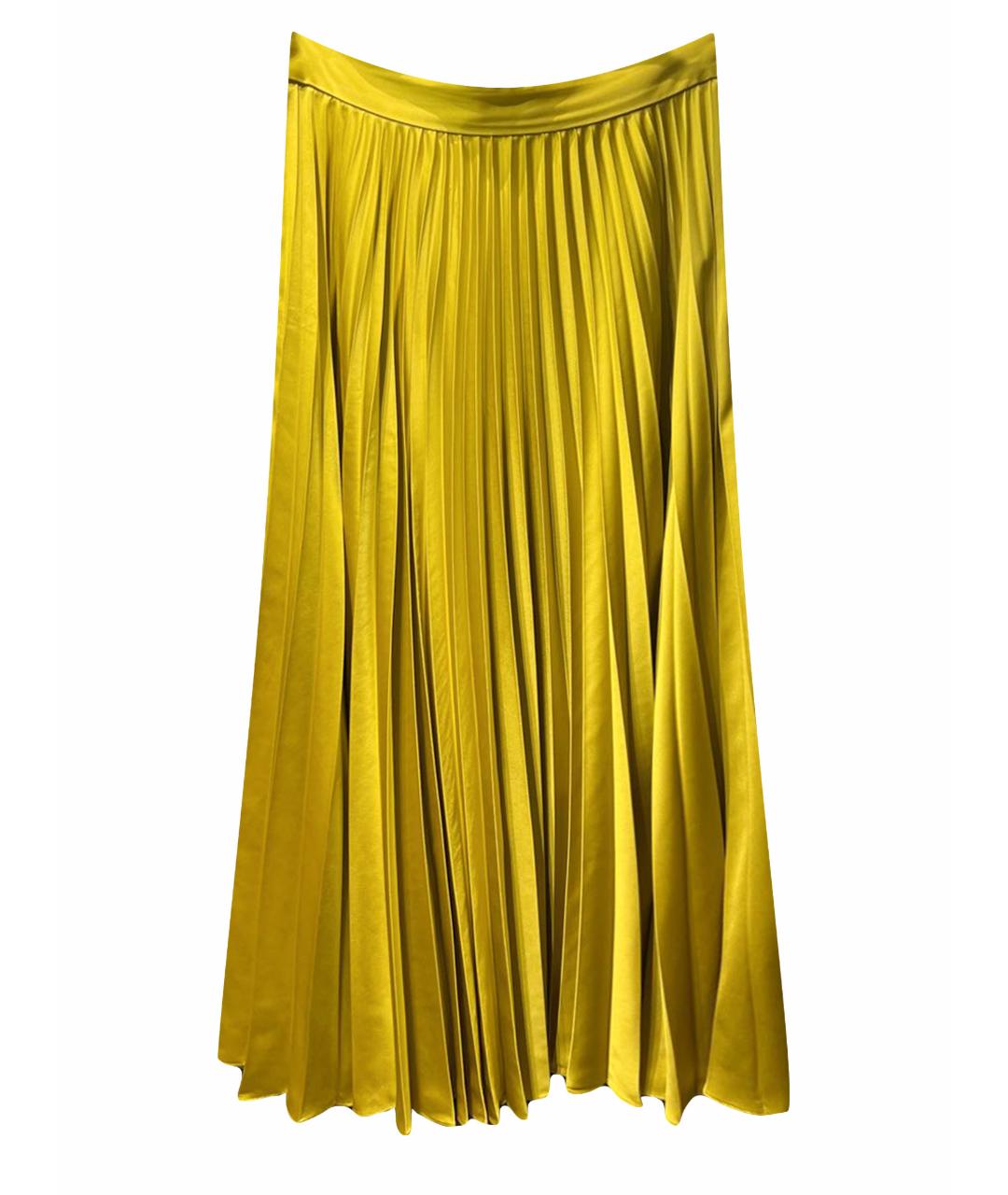 TWIN-SET Горчичная полиамидовая юбка миди, фото 1