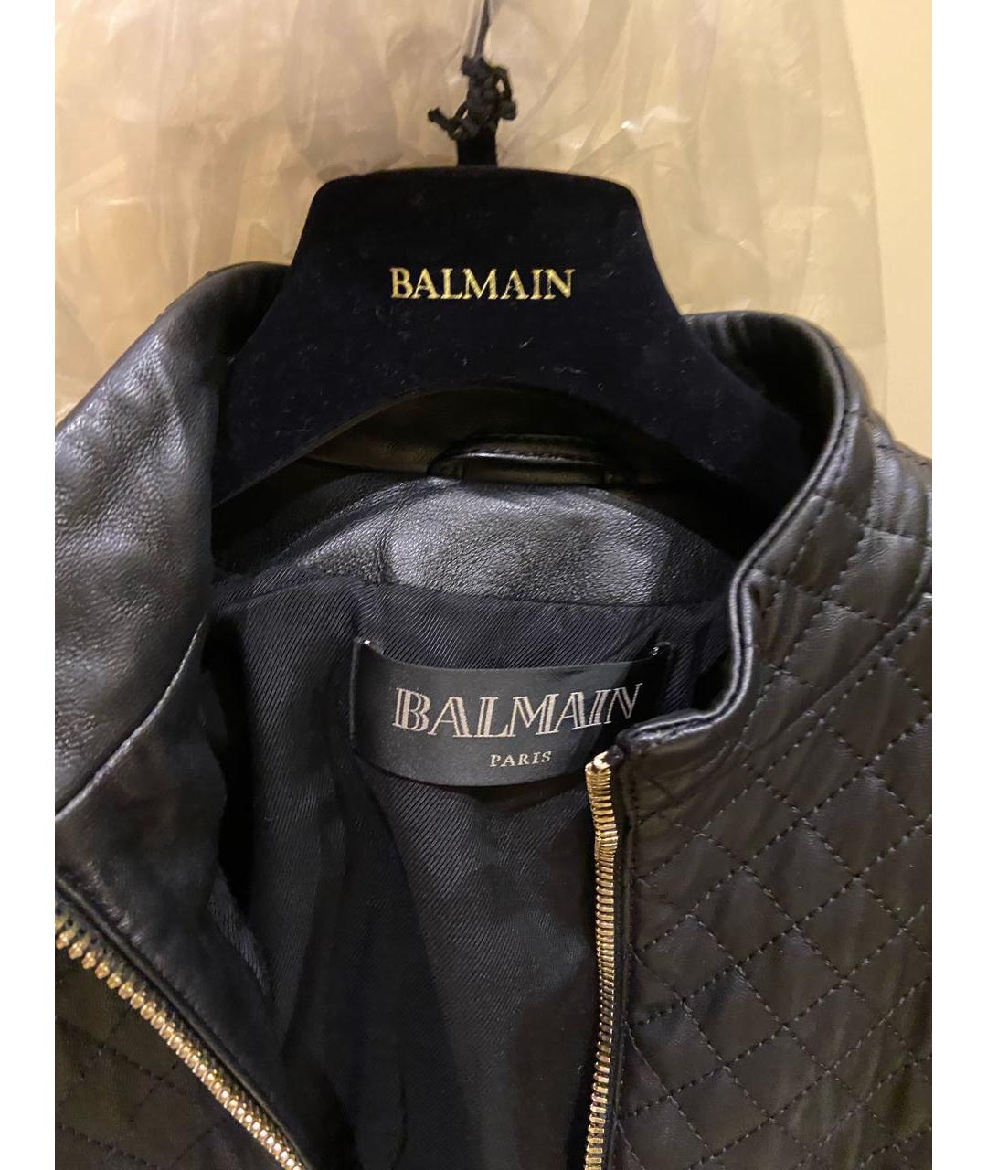 BALMAIN Черная кожаная куртка, фото 2
