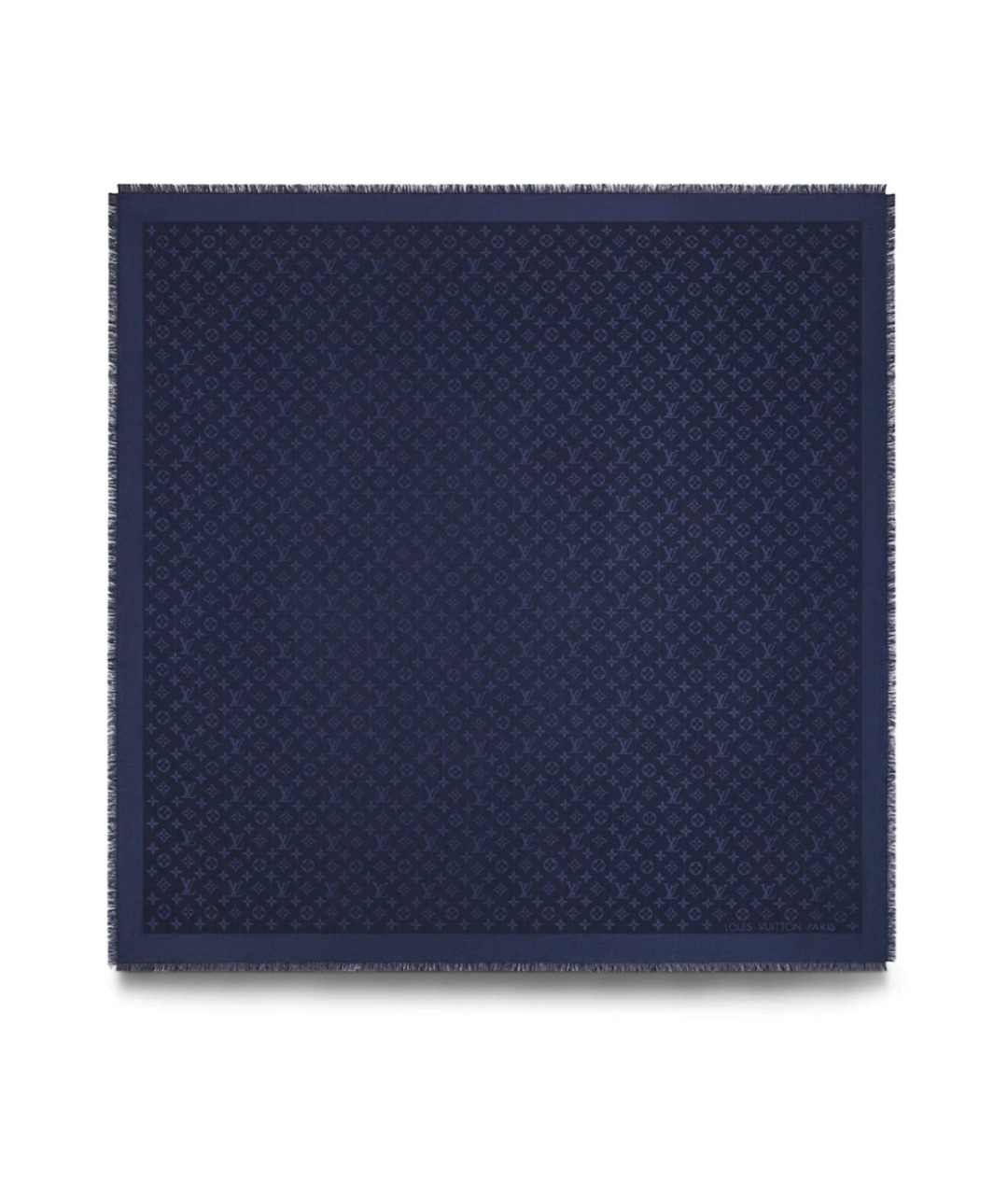 LOUIS VUITTON PRE-OWNED Темно-синий шелковый шарф, фото 1