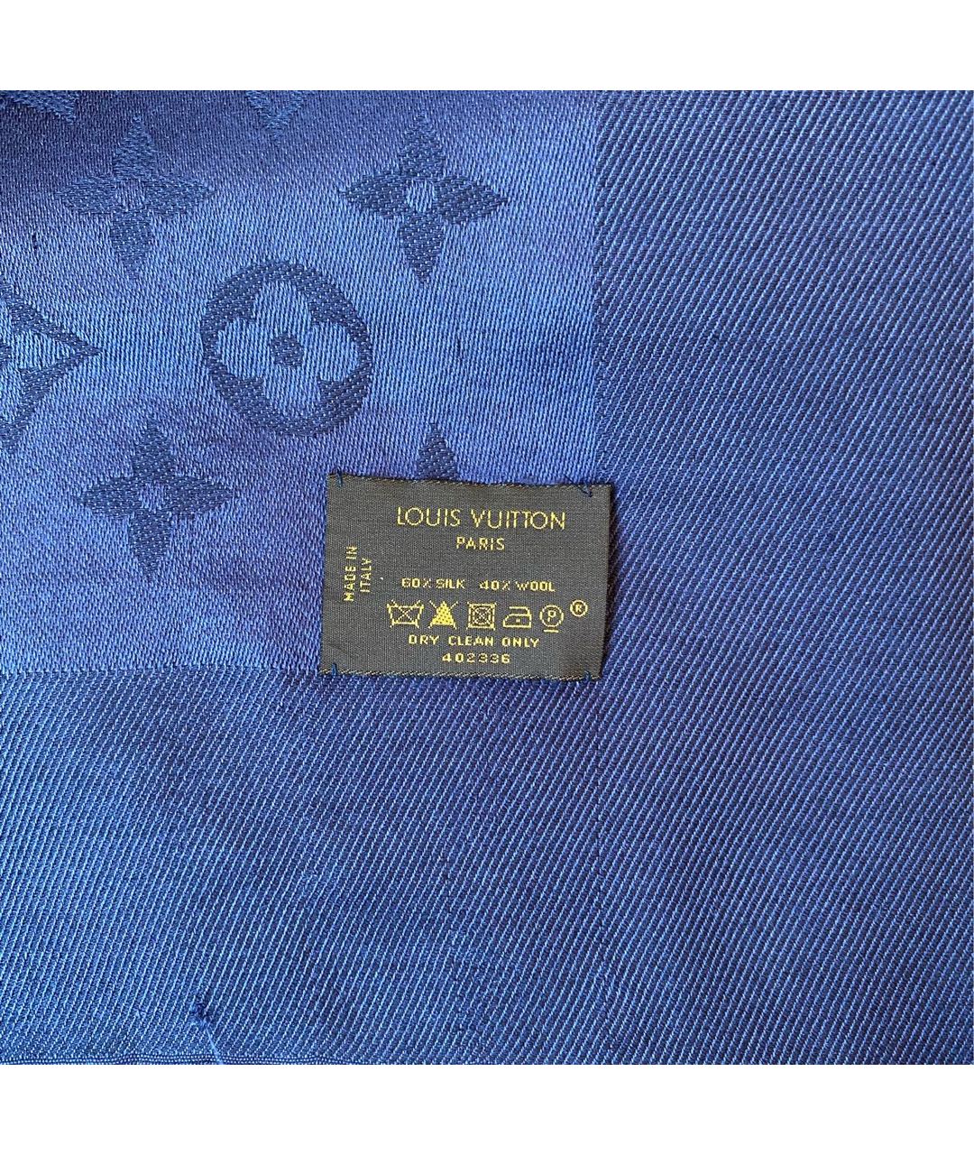 LOUIS VUITTON PRE-OWNED Темно-синий шелковый шарф, фото 5