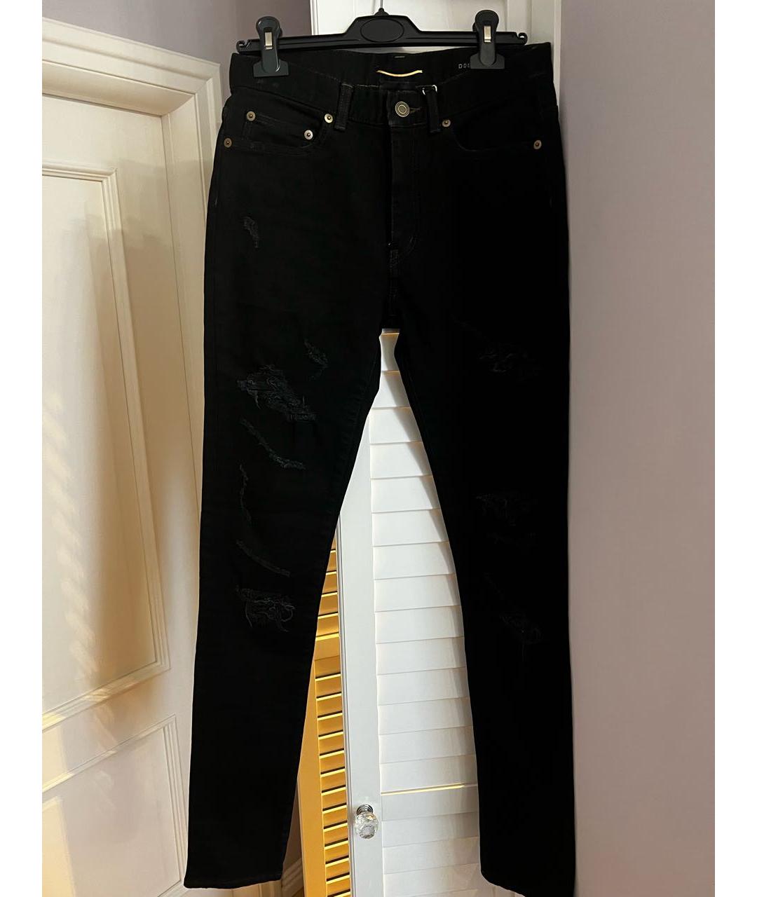 SAINT LAURENT Черные хлопковые джинсы скинни, фото 8