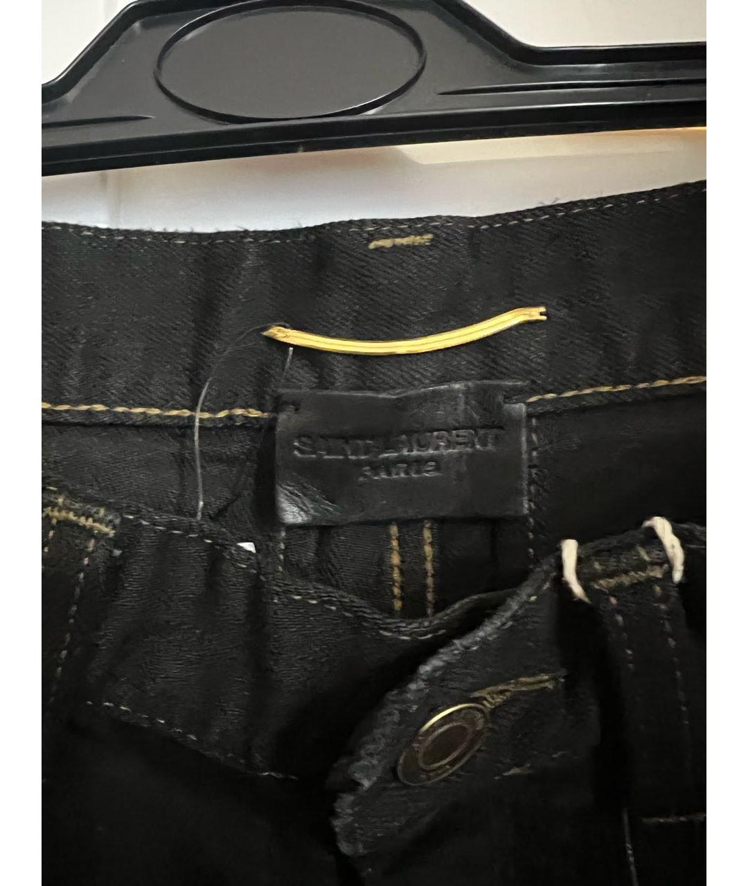 SAINT LAURENT Черные хлопковые джинсы скинни, фото 3