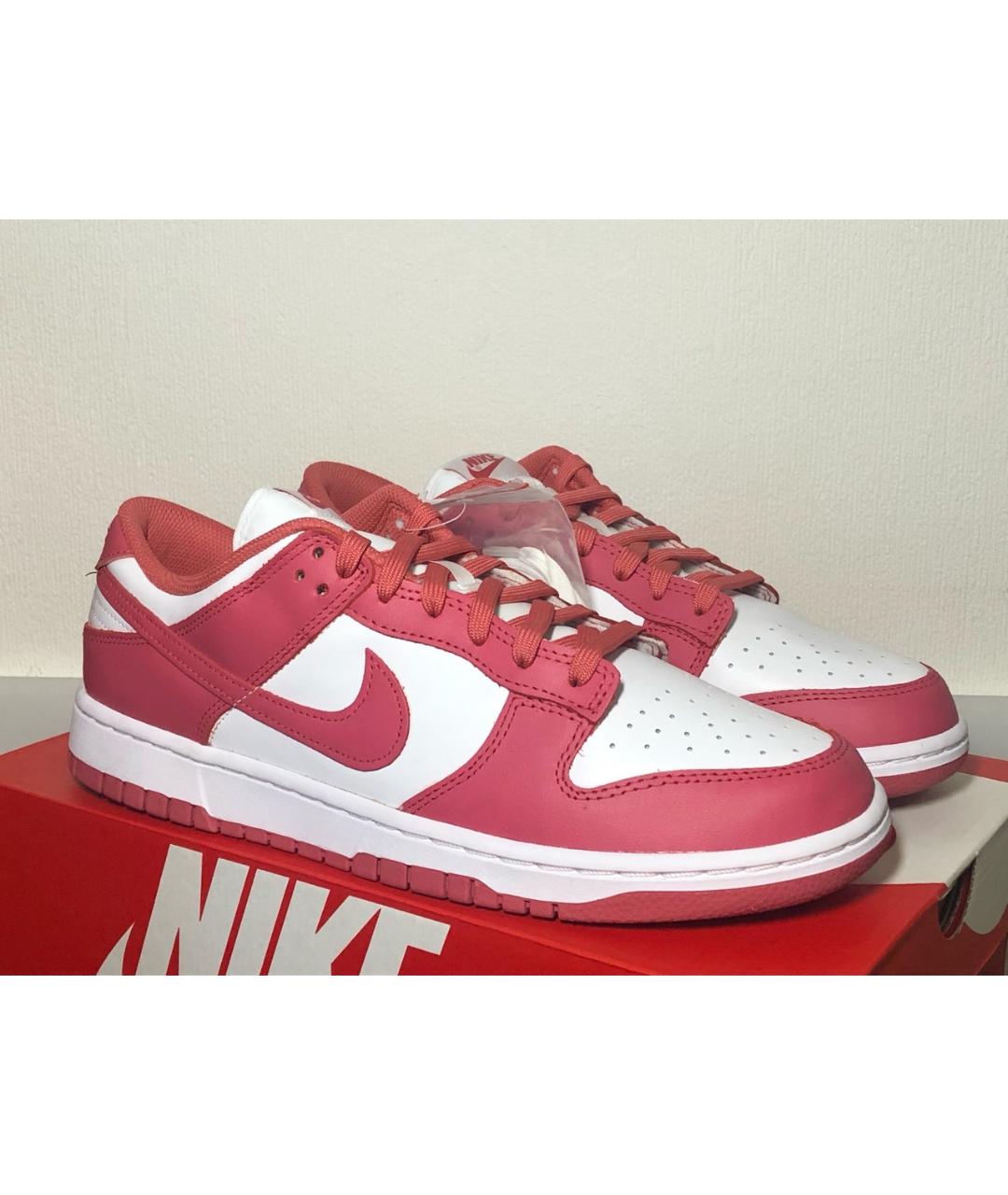 NIKE Розовые кожаные низкие кроссовки / кеды, фото 2