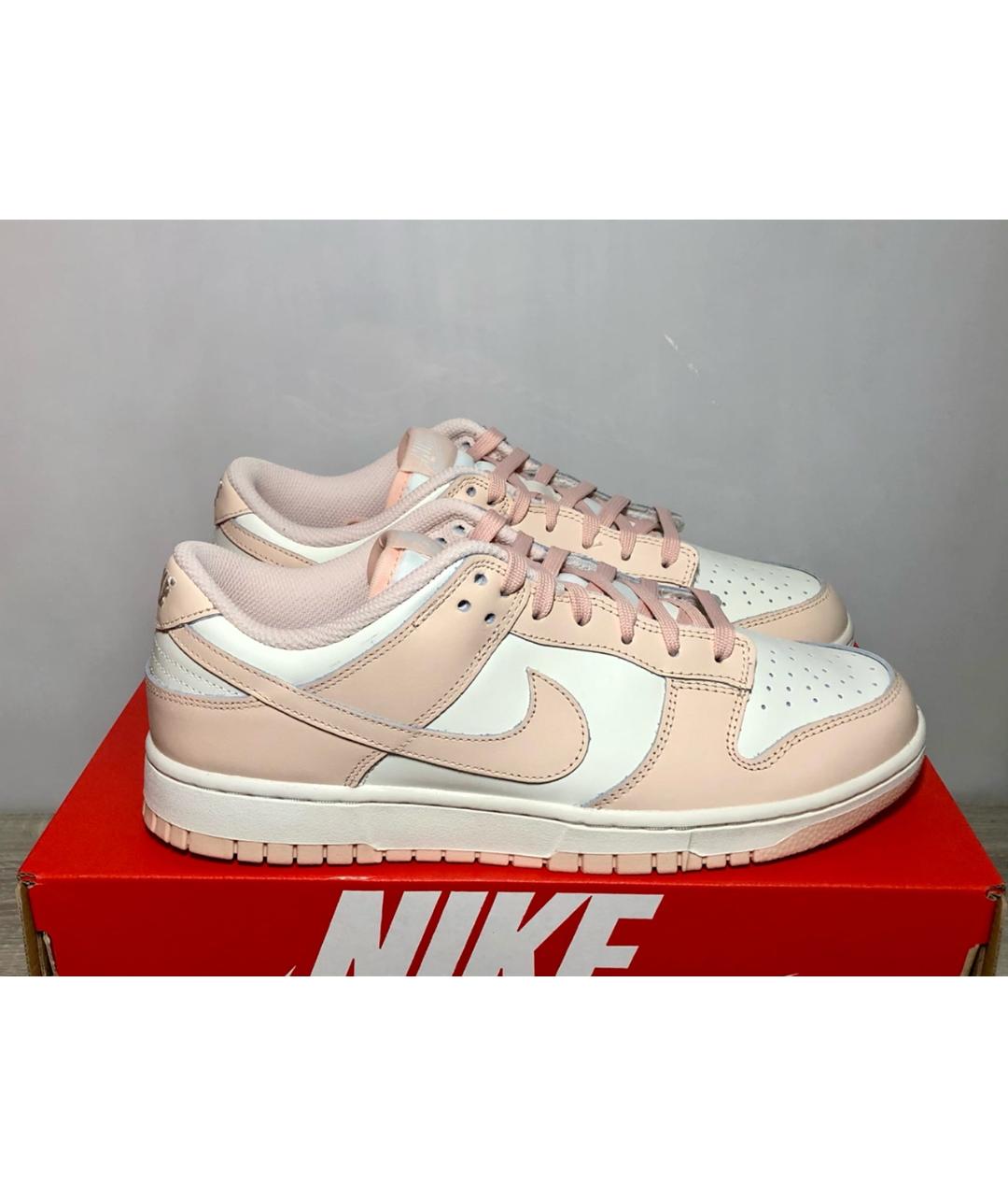 NIKE Коралловые кожаные низкие кроссовки / кеды, фото 6