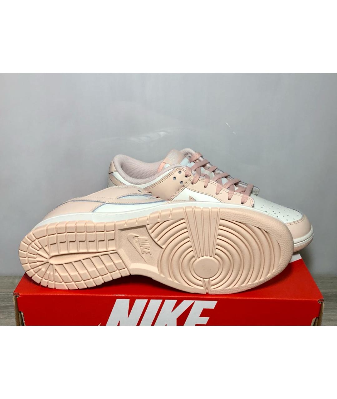 NIKE Коралловые кожаные низкие кроссовки / кеды, фото 4