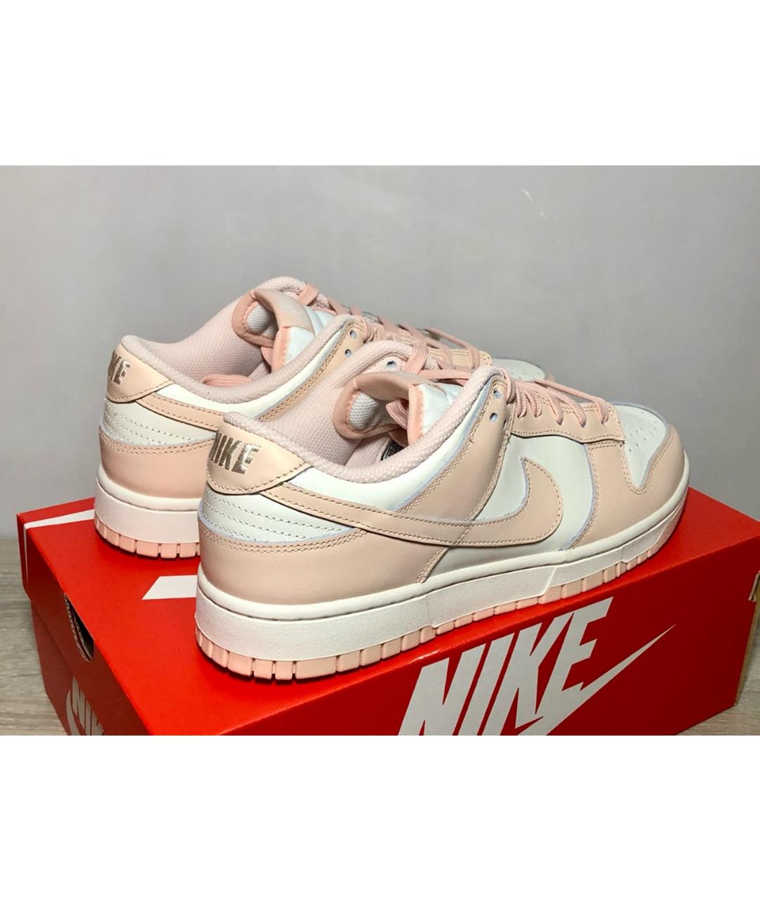 NIKE Коралловые кожаные низкие кроссовки / кеды, фото 3