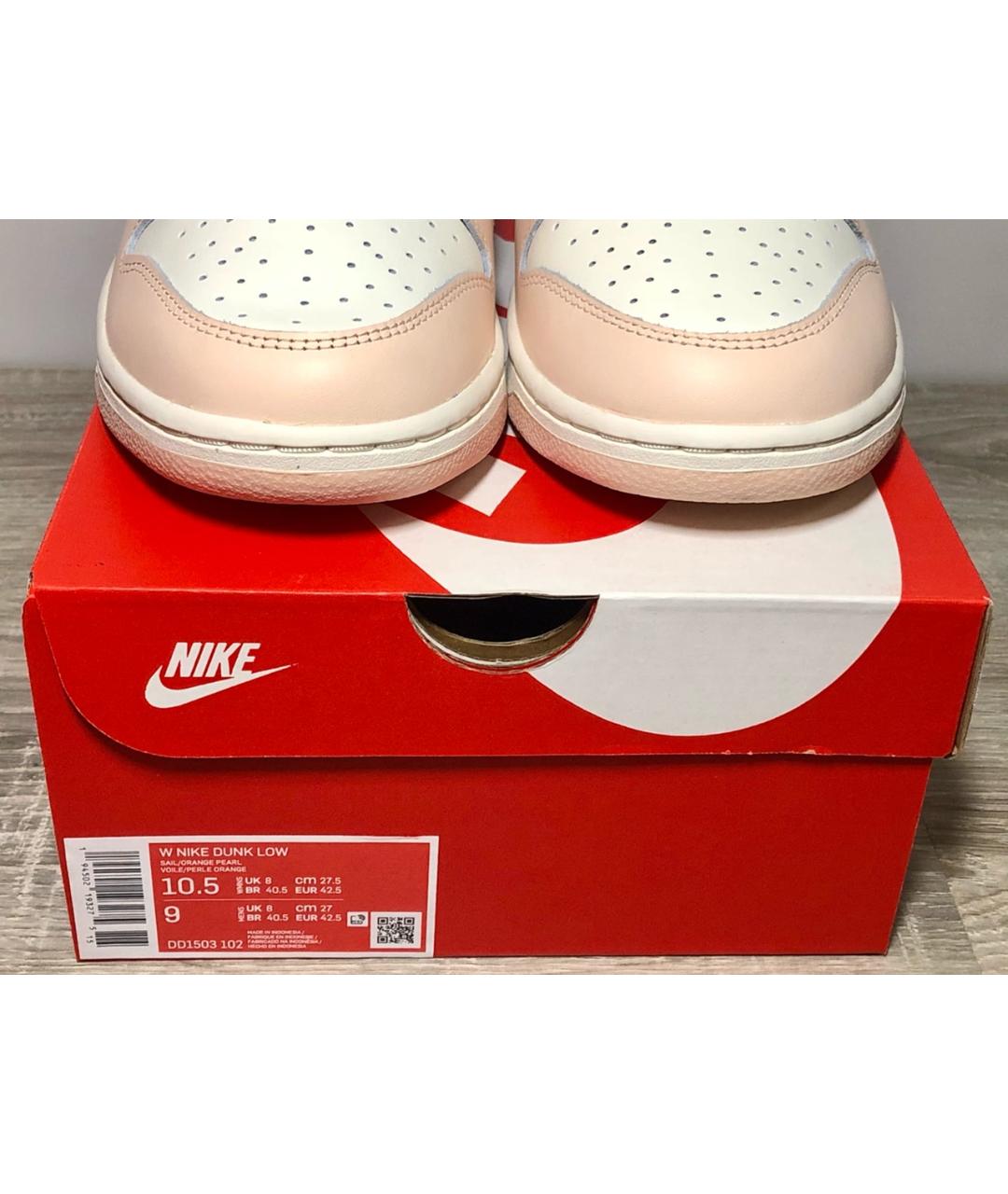 NIKE Коралловые кожаные низкие кроссовки / кеды, фото 5
