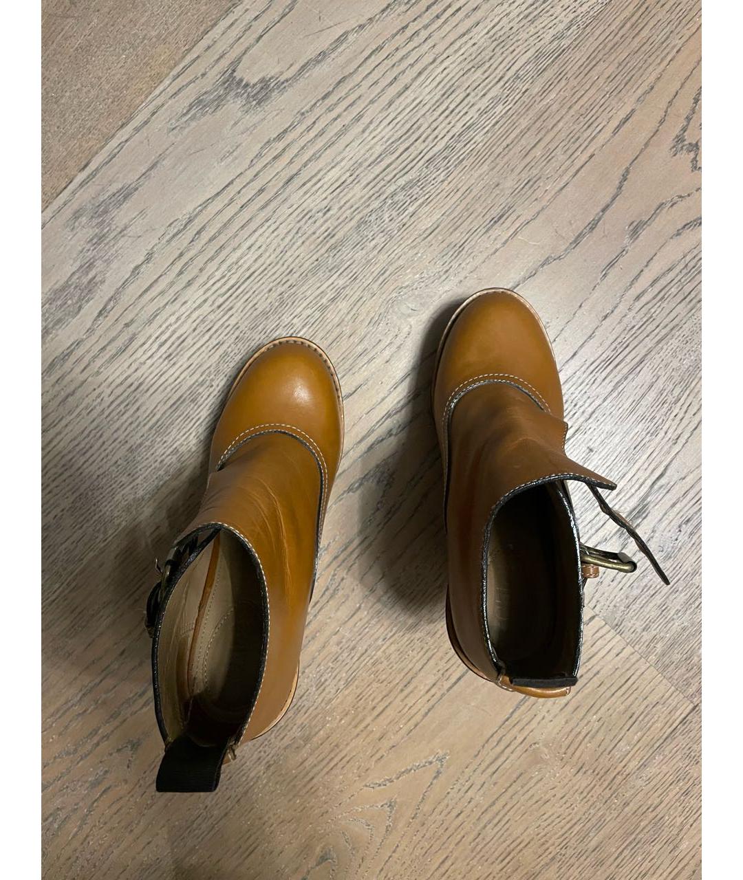 CHLOE Горчичные кожаные ботинки, фото 3